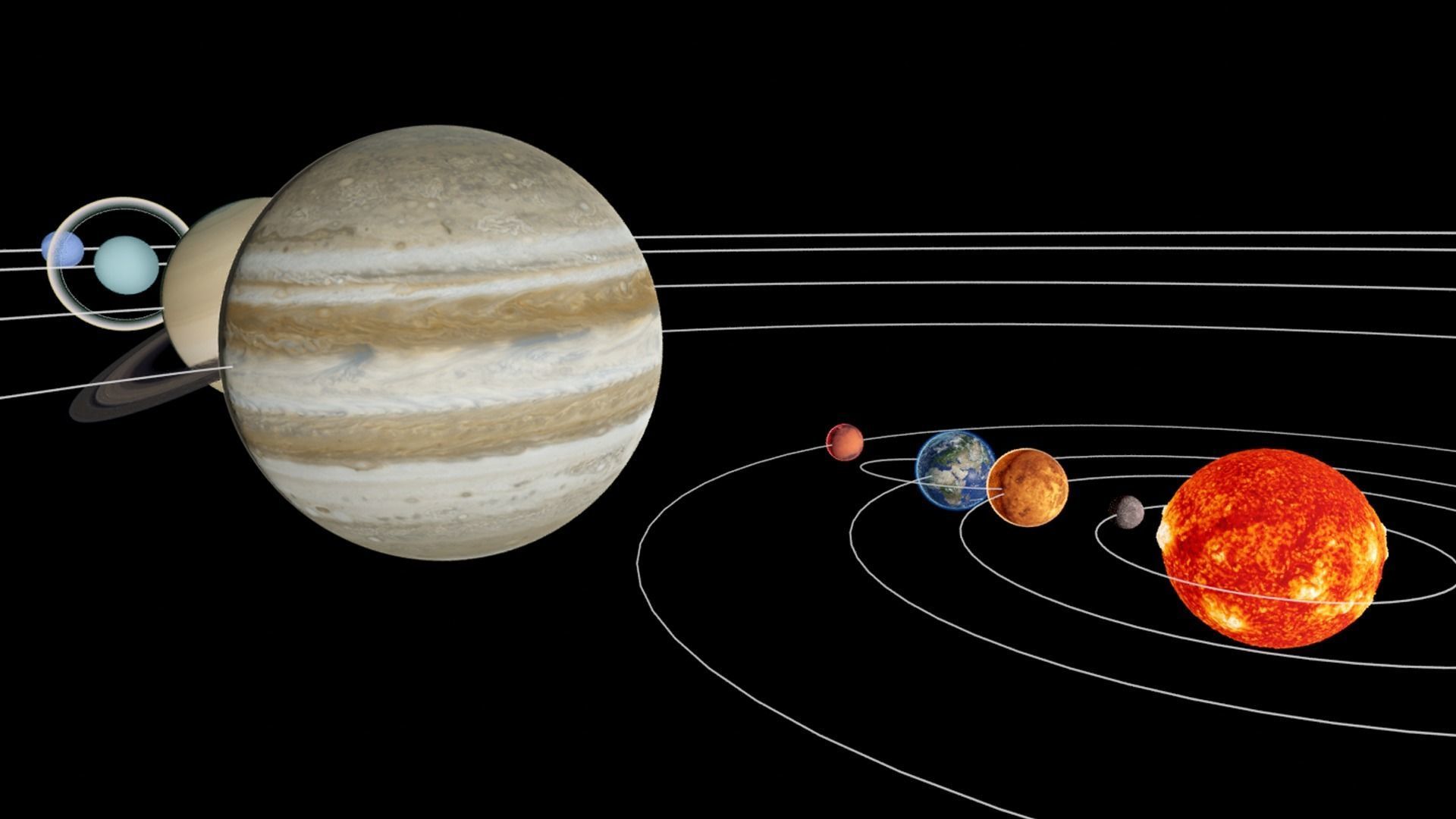 solar system Low-poly 3D model_1