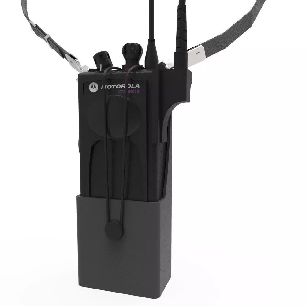 Police Walkie Talkie Low-poly 3D model_0