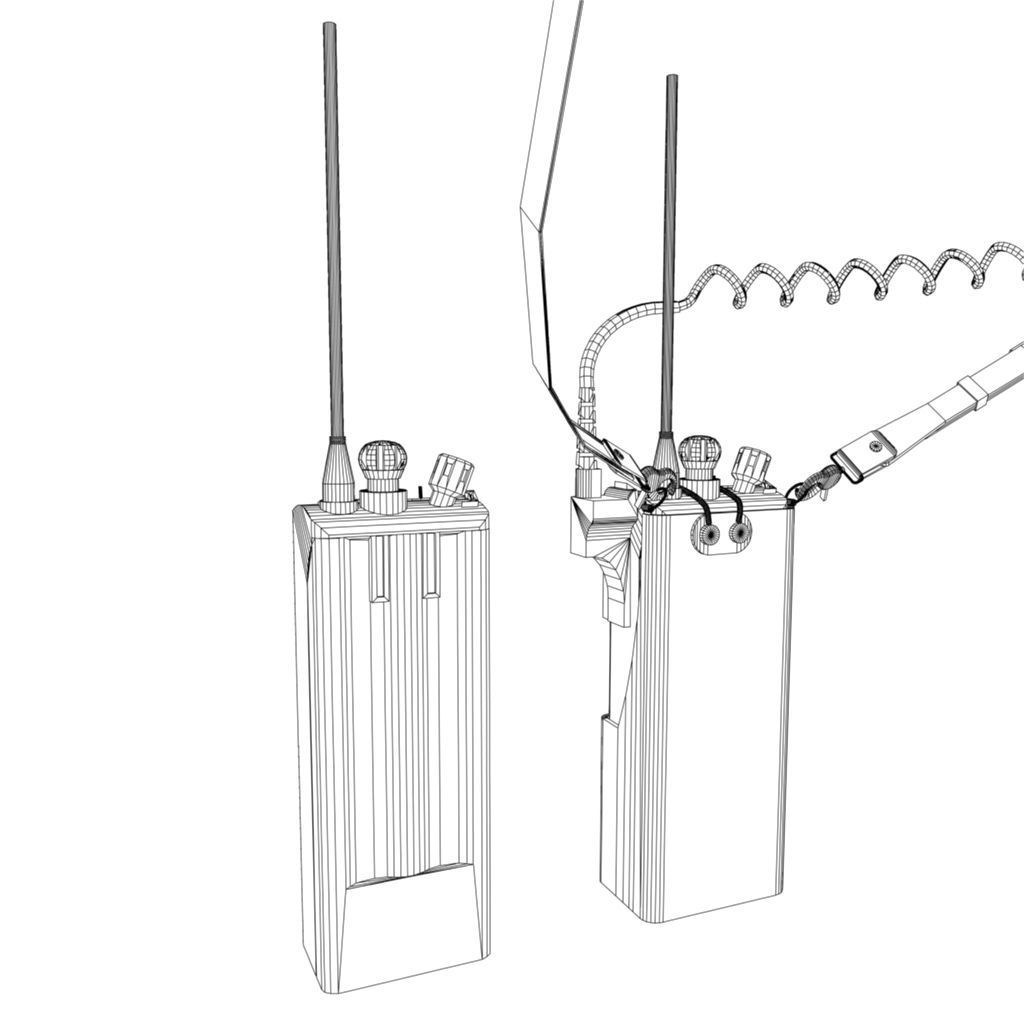 Walkie Talkie Low-poly 3D model_4