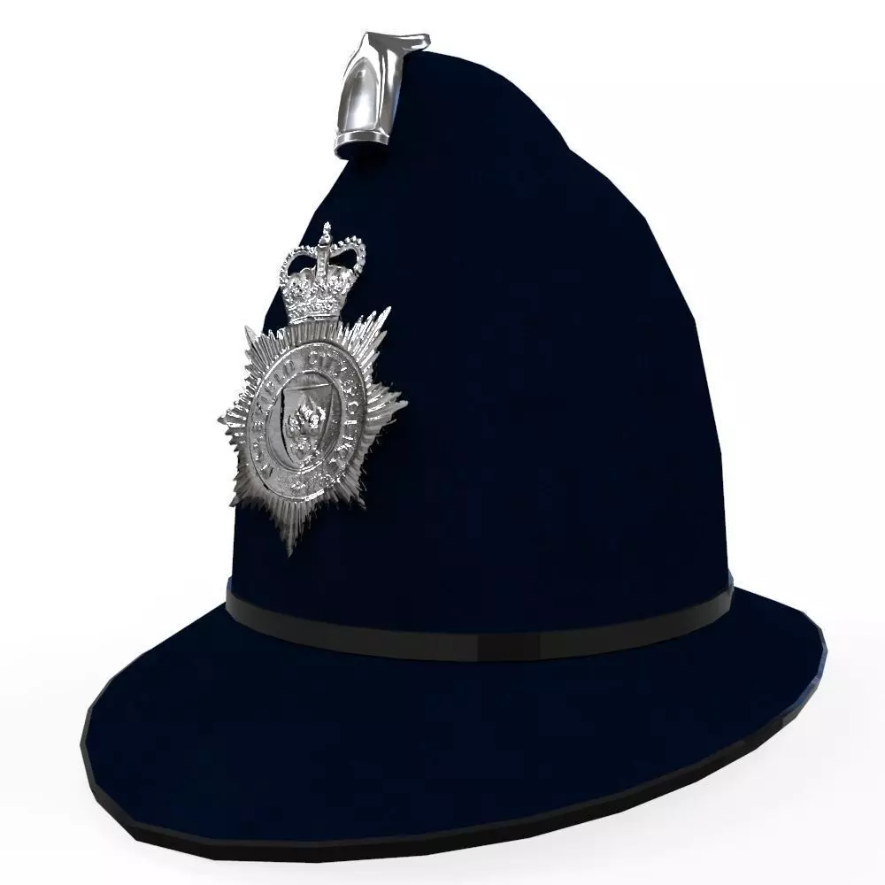 Police Helmet Low-poly 3D model_0