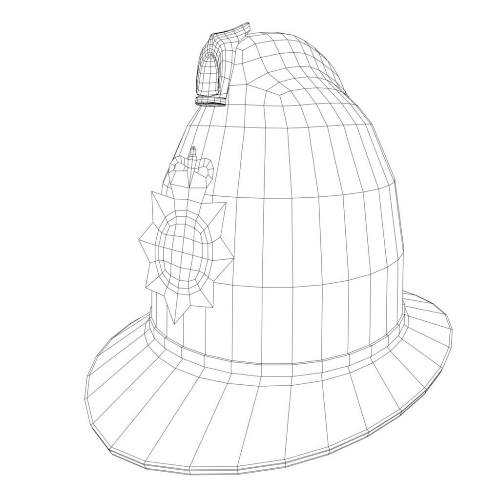 Police Helmet Low-poly 3D model_5