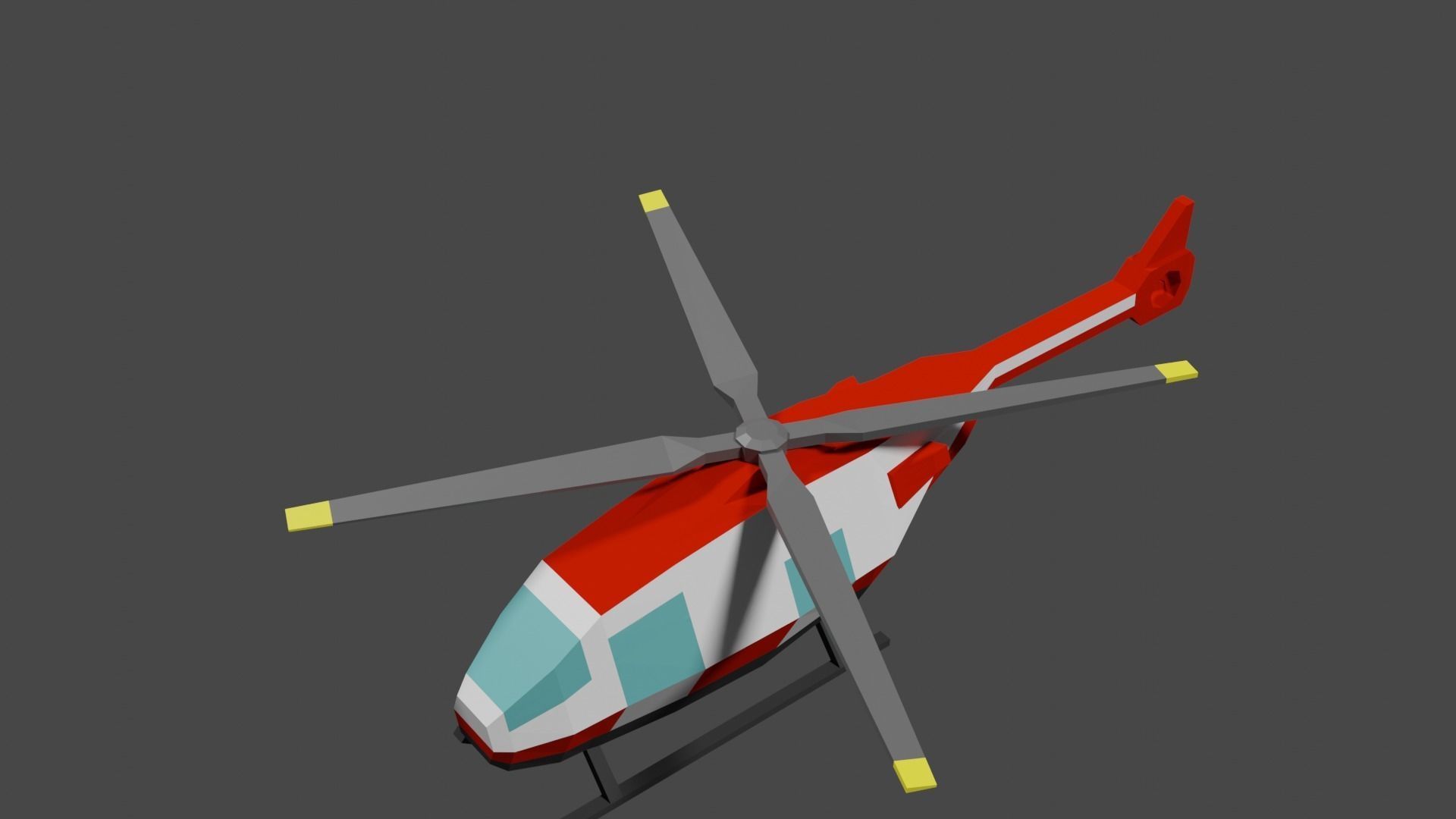 Lowpoly Helicopter Low-poly 3D model_23