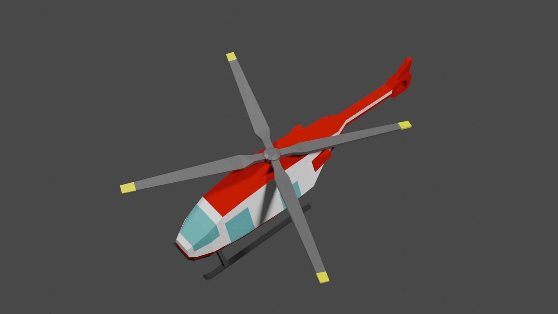 Lowpoly Helicopter Low-poly 3D model_25