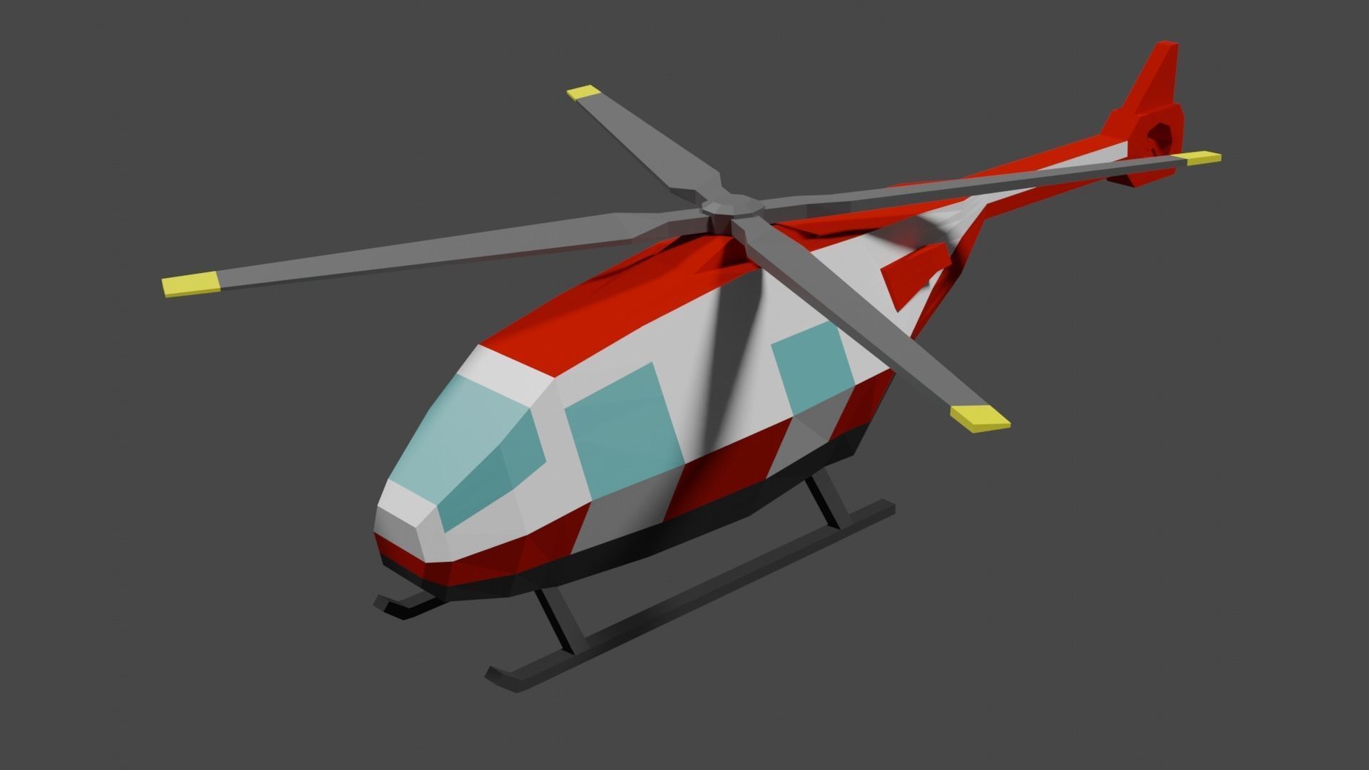 Lowpoly Helicopter Low-poly 3D model_19