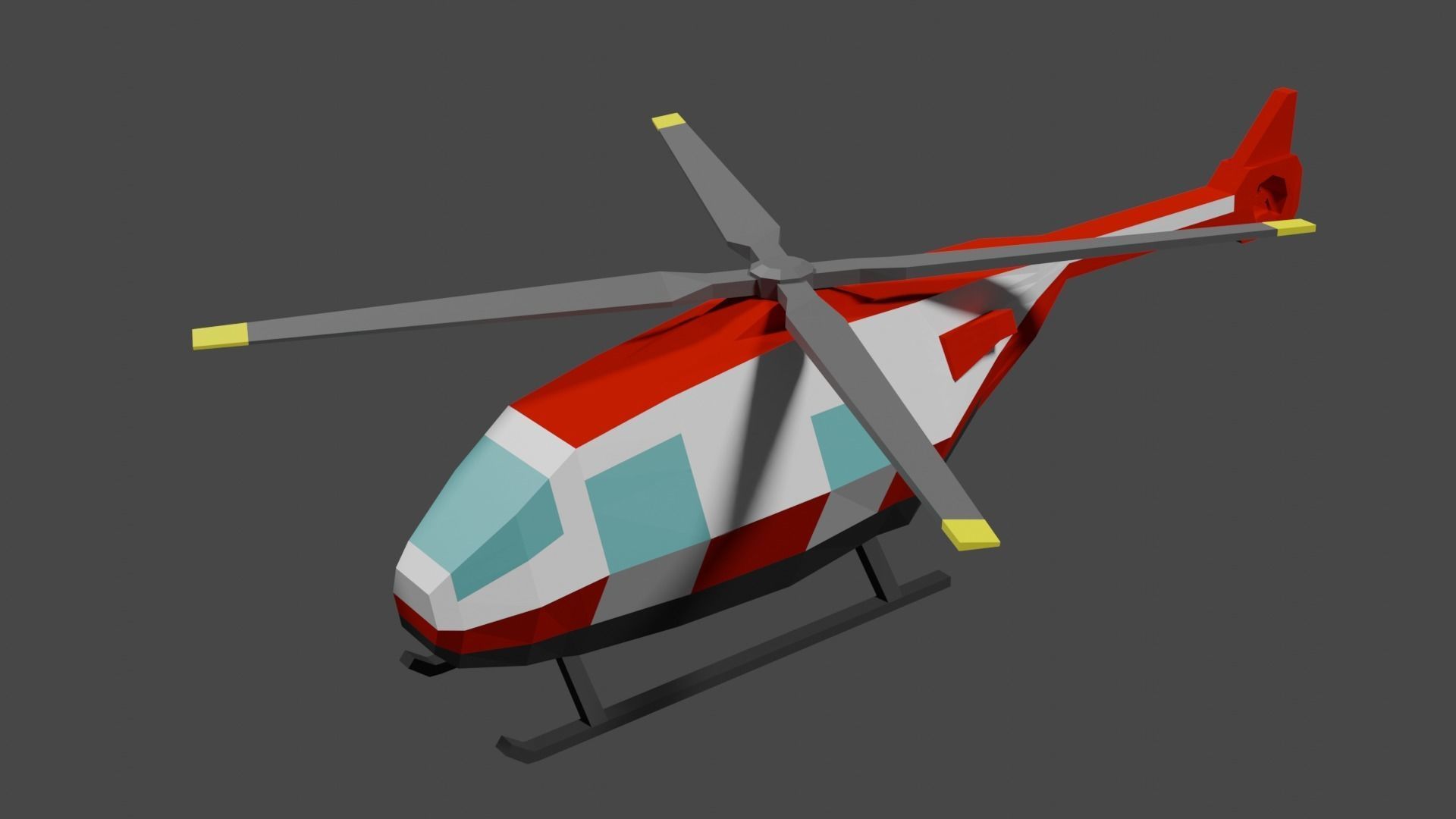 Lowpoly Helicopter Low-poly 3D model_21