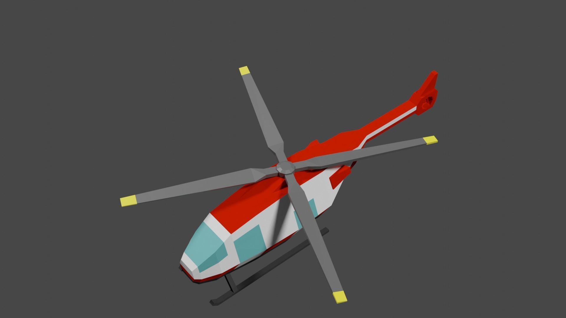 Lowpoly Helicopter Low-poly 3D model_24