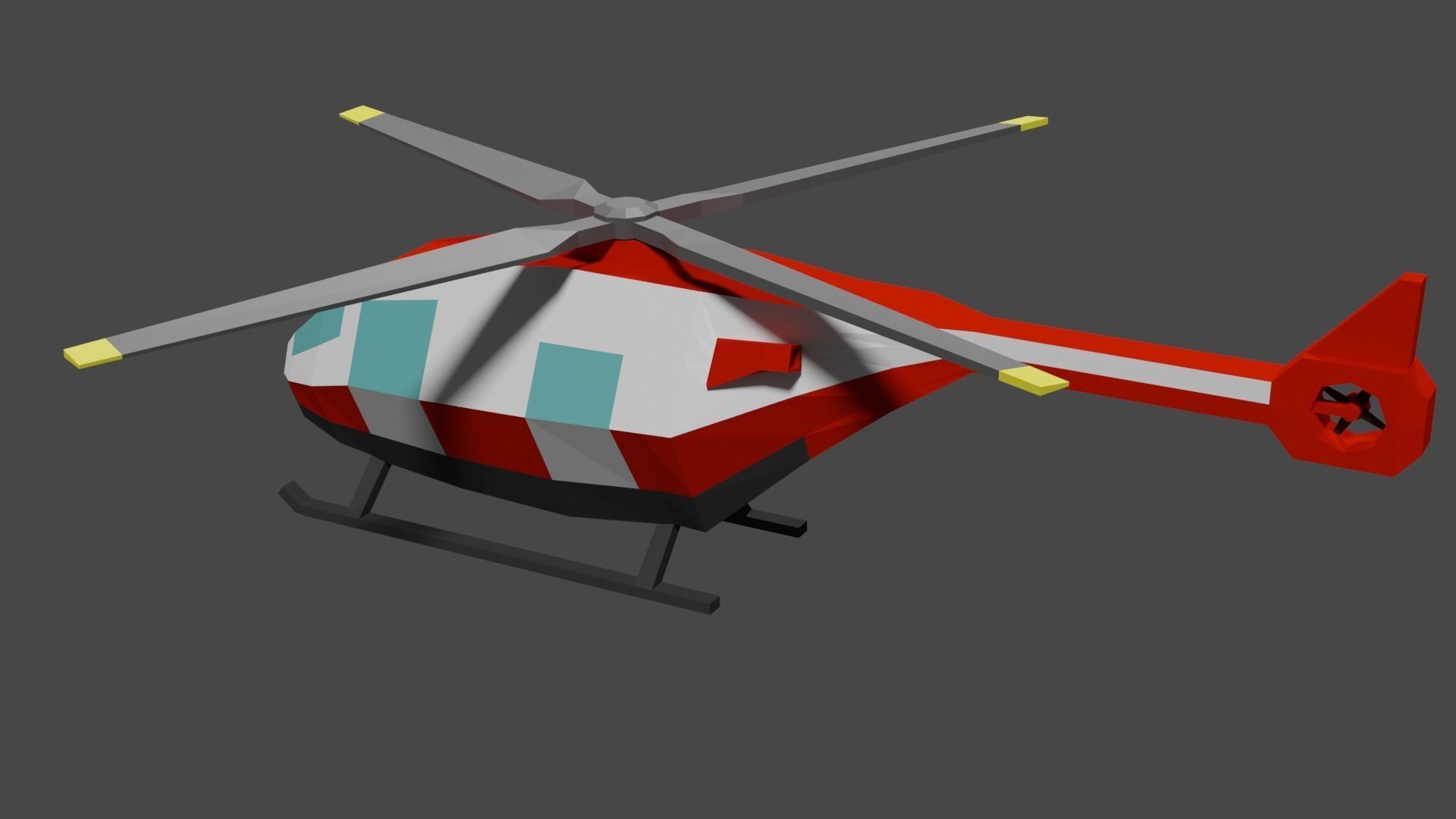 Lowpoly Helicopter Low-poly 3D model_5