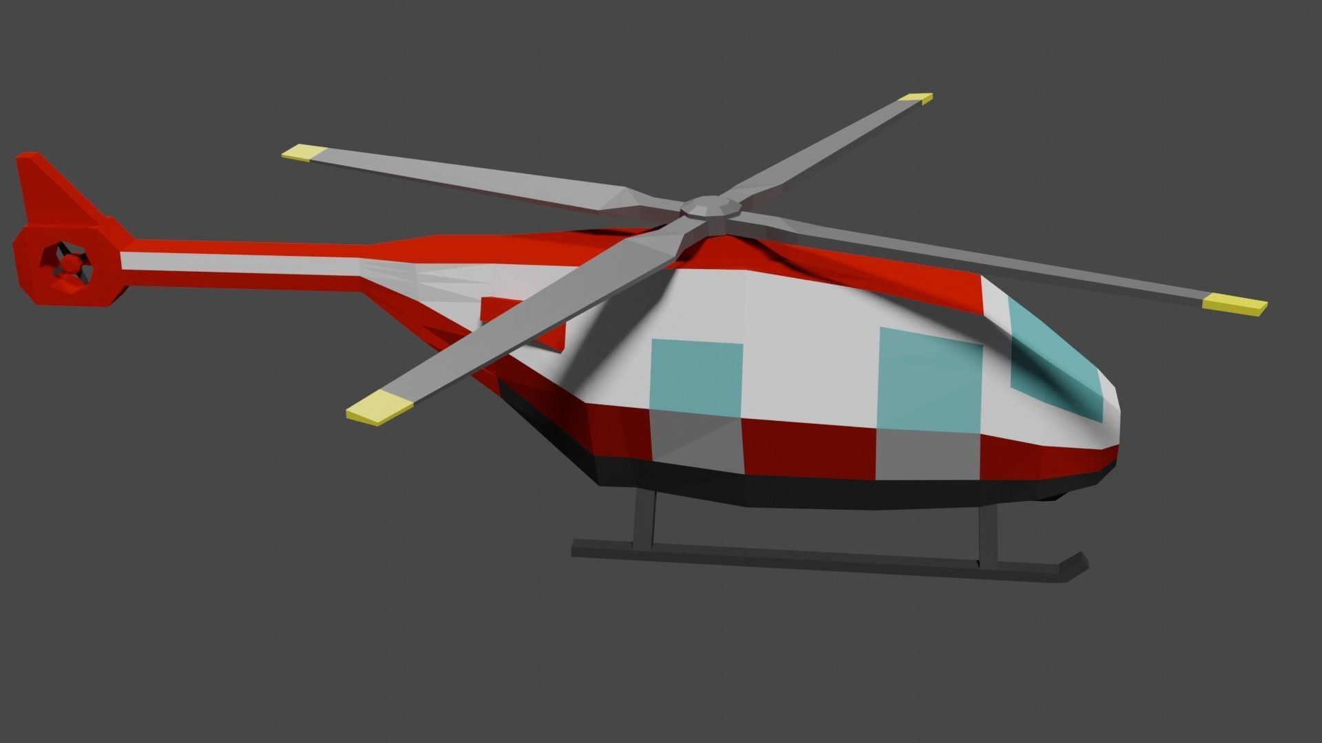 Lowpoly Helicopter Low-poly 3D model_15