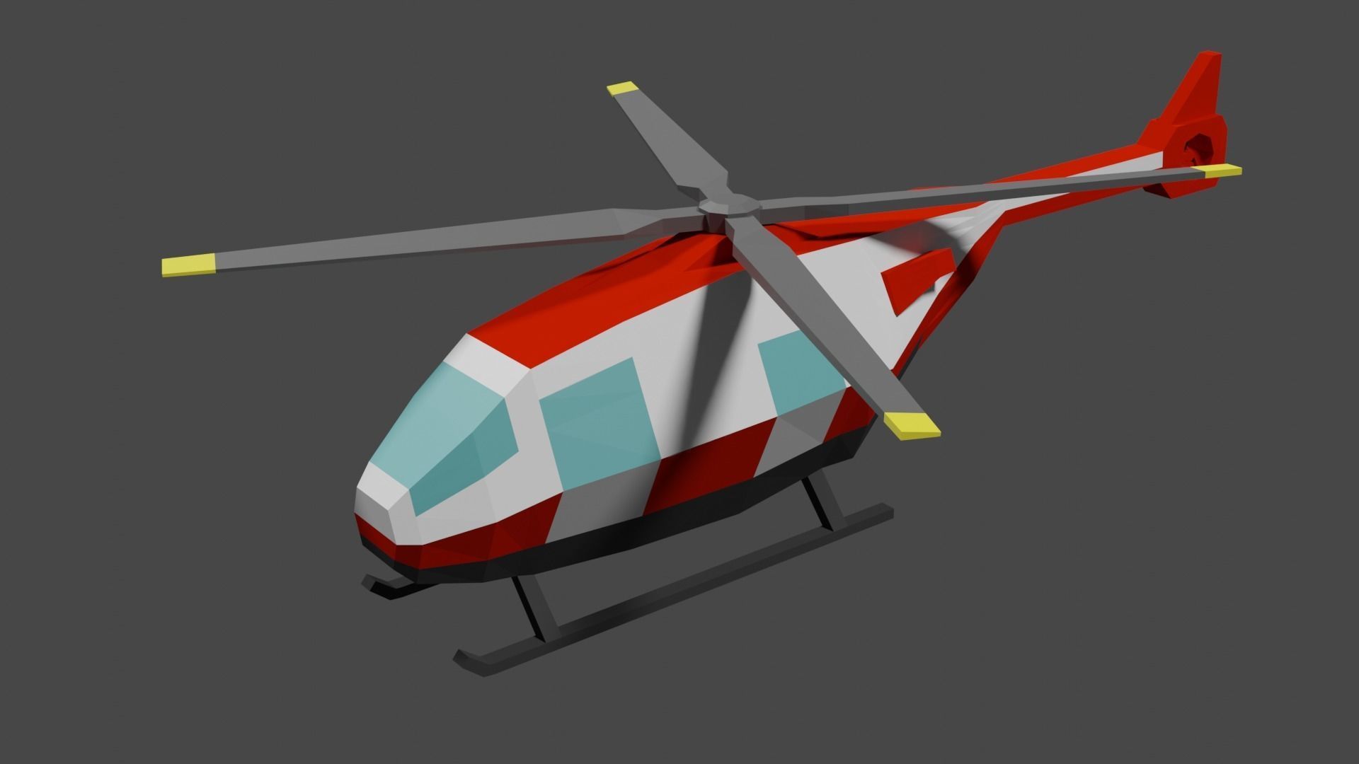 Lowpoly Helicopter Low-poly 3D model_20
