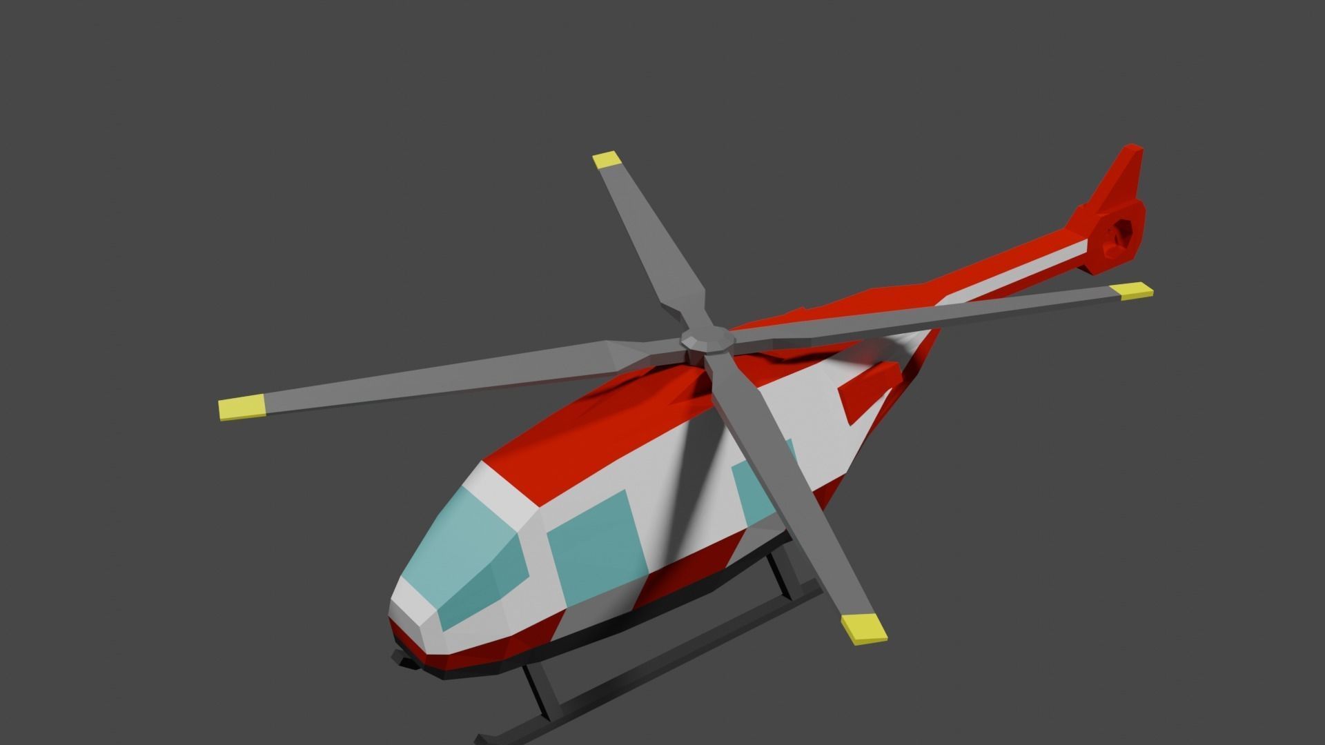 Lowpoly Helicopter Low-poly 3D model_22