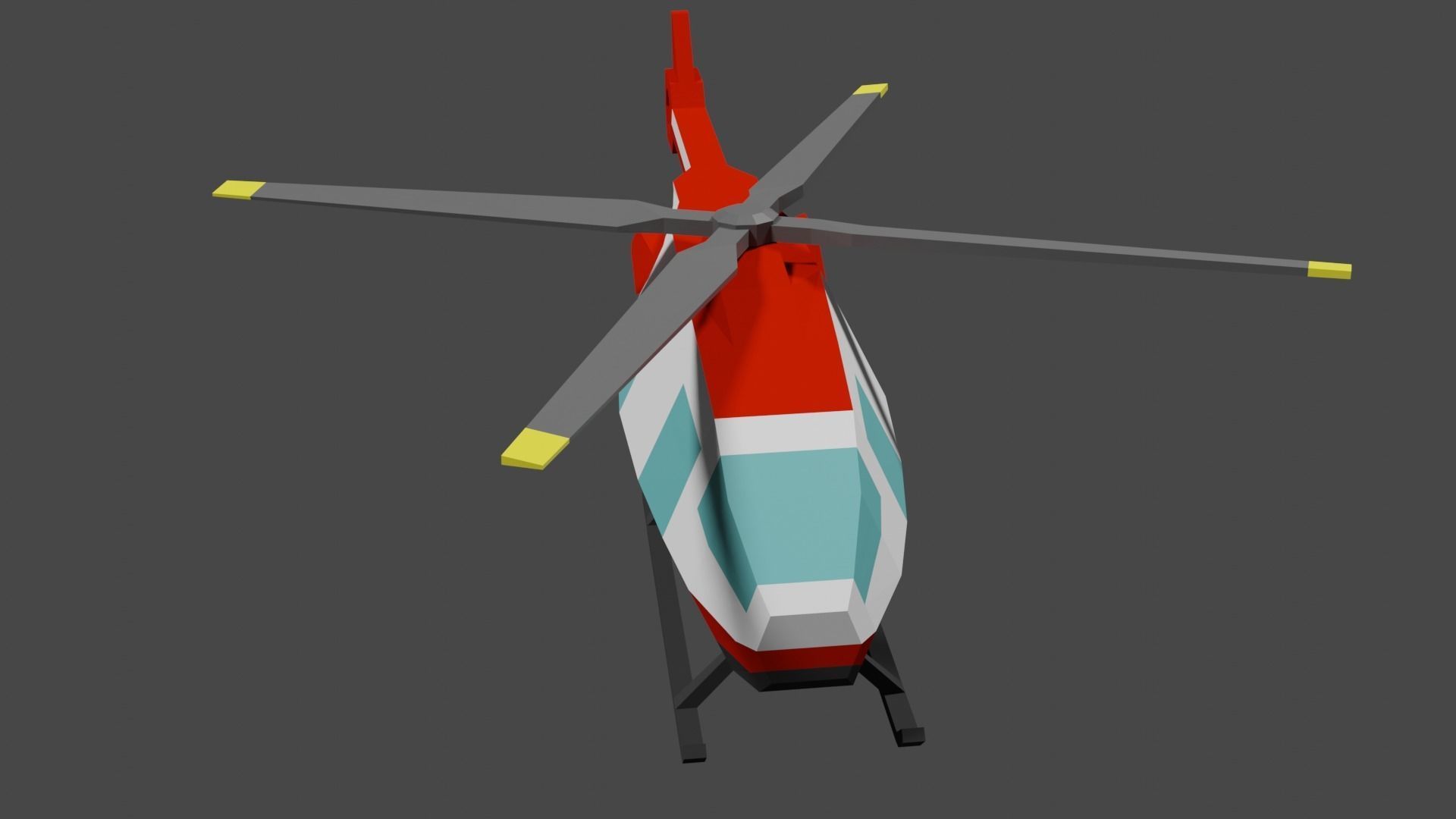 Lowpoly Helicopter Low-poly 3D model_16