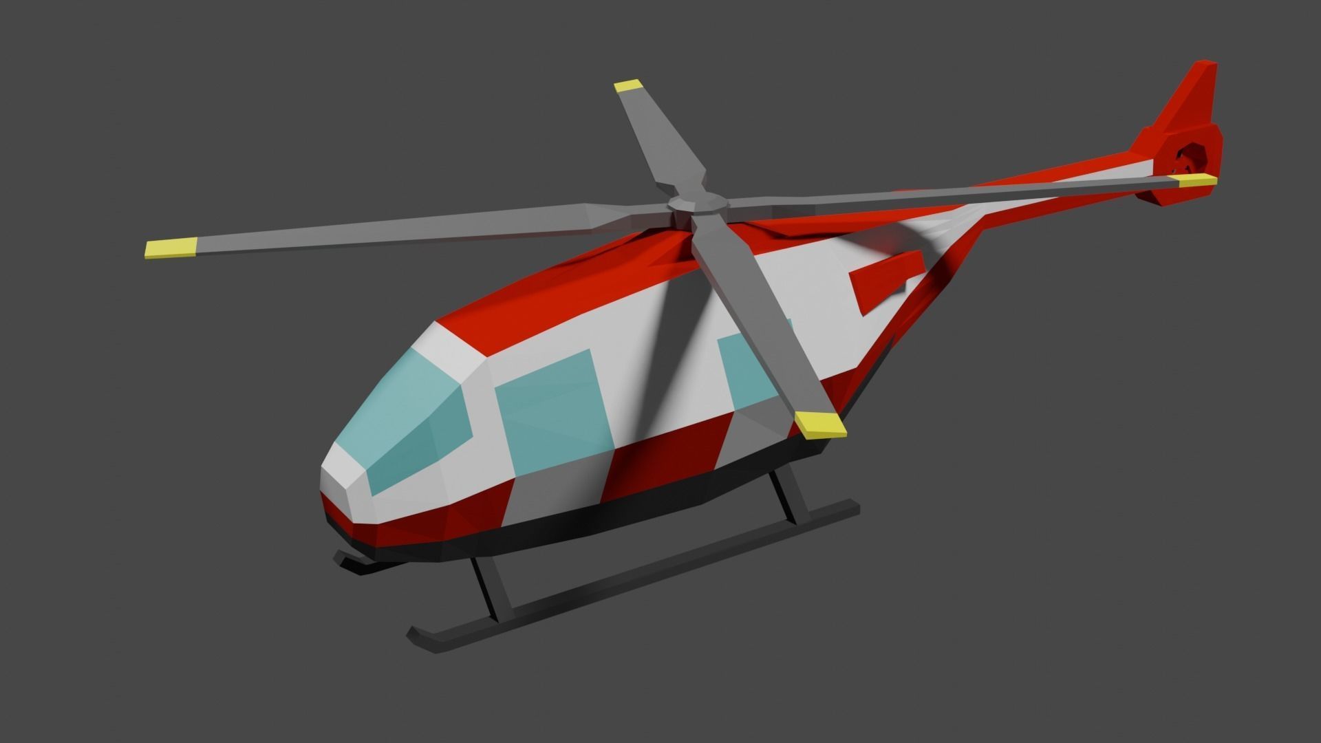 Lowpoly Helicopter Low-poly 3D model_2