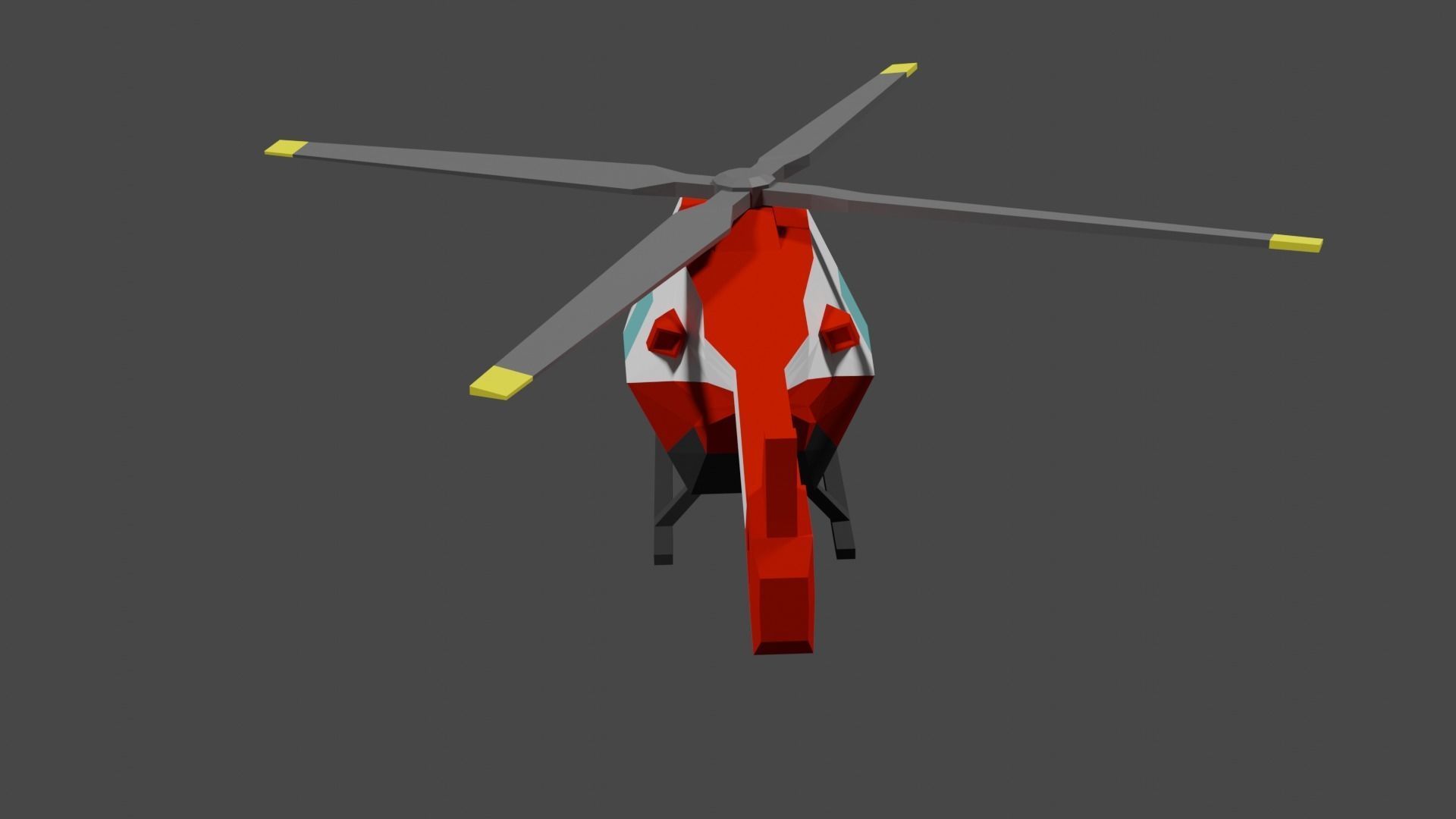Lowpoly Helicopter Low-poly 3D model_8