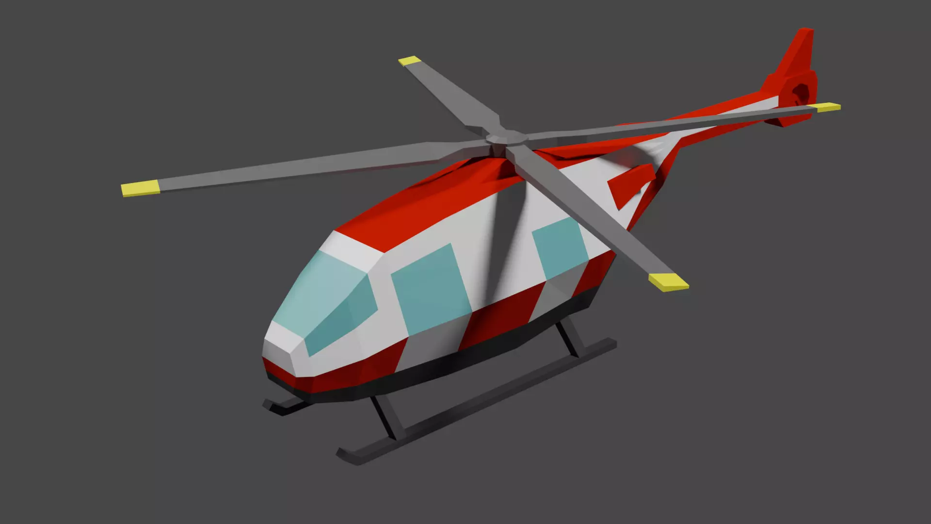 Lowpoly Helicopter Low-poly 3D model_0