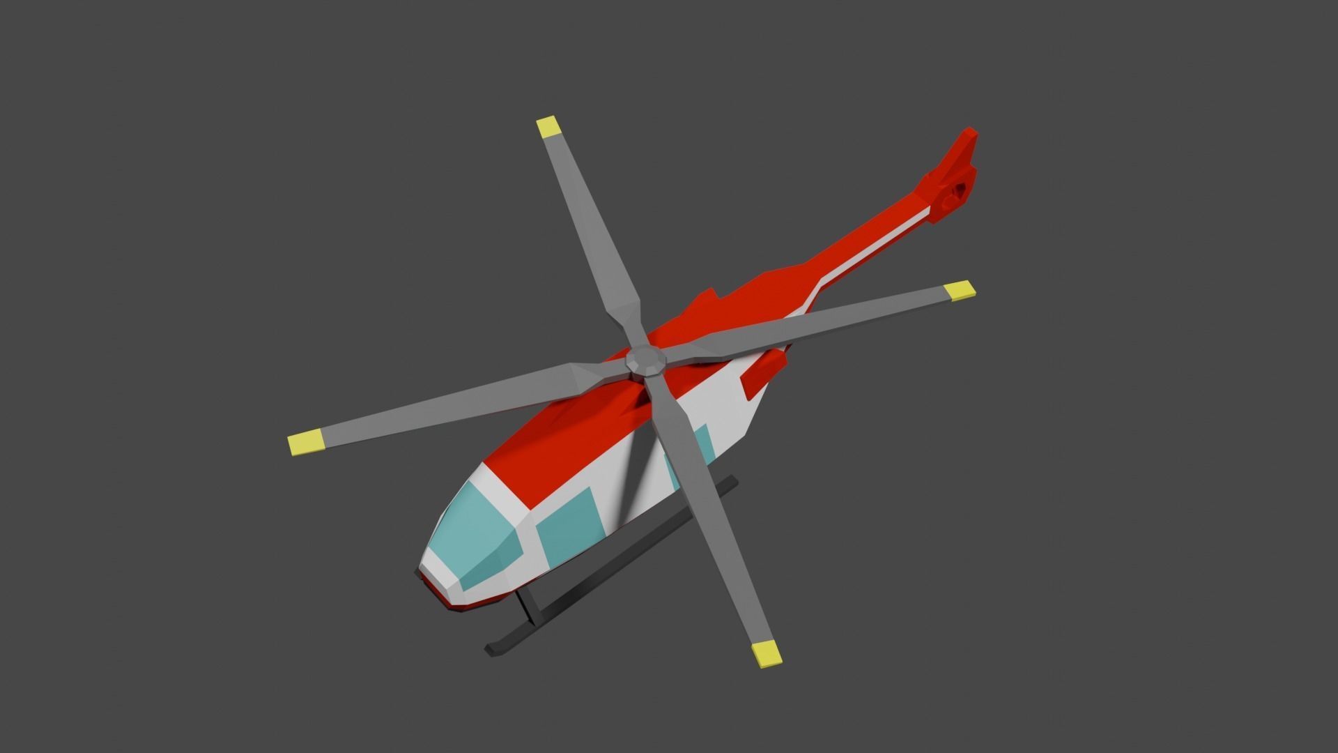 Lowpoly Helicopter Low-poly 3D model_26