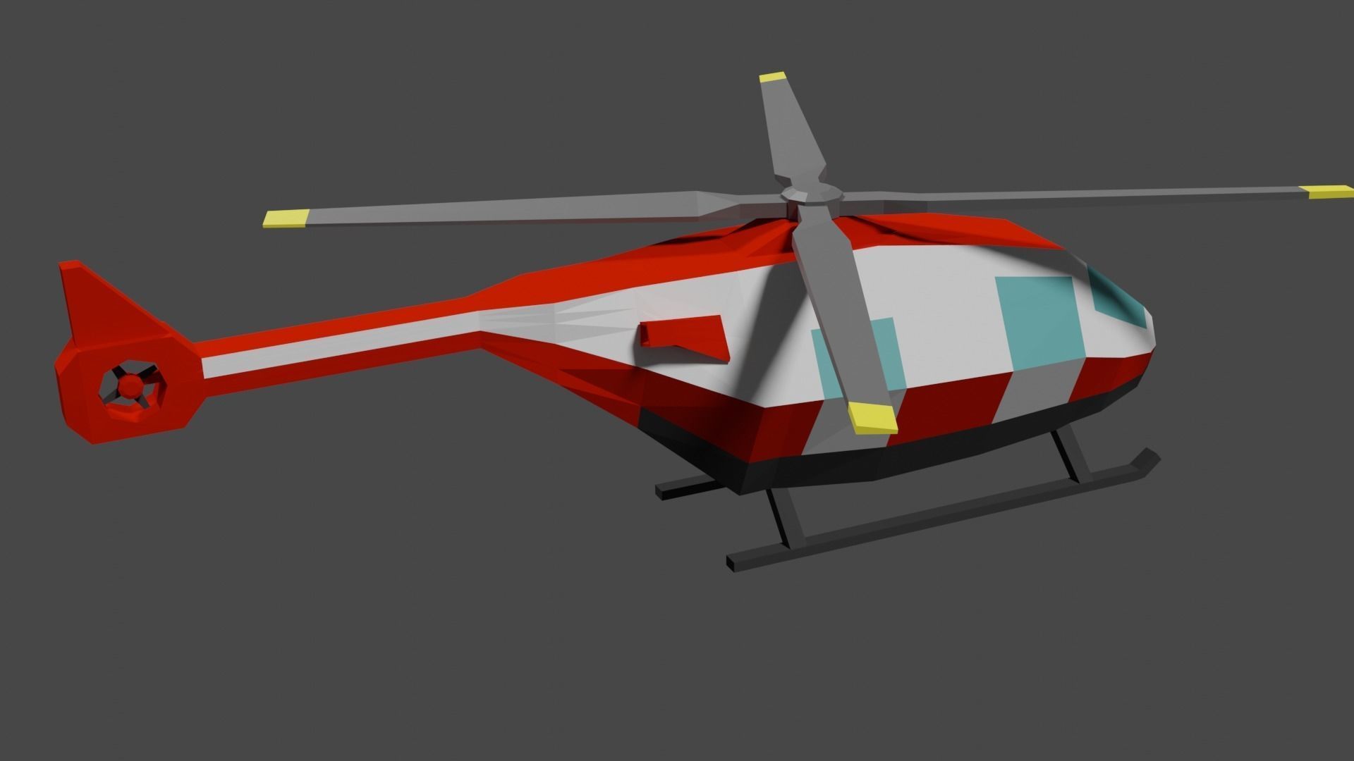 Lowpoly Helicopter Low-poly 3D model_13