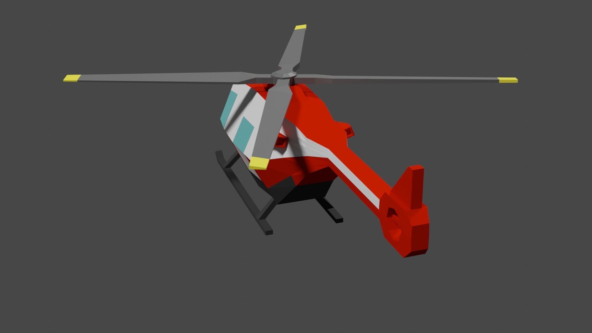 Lowpoly Helicopter Low-poly 3D model_7