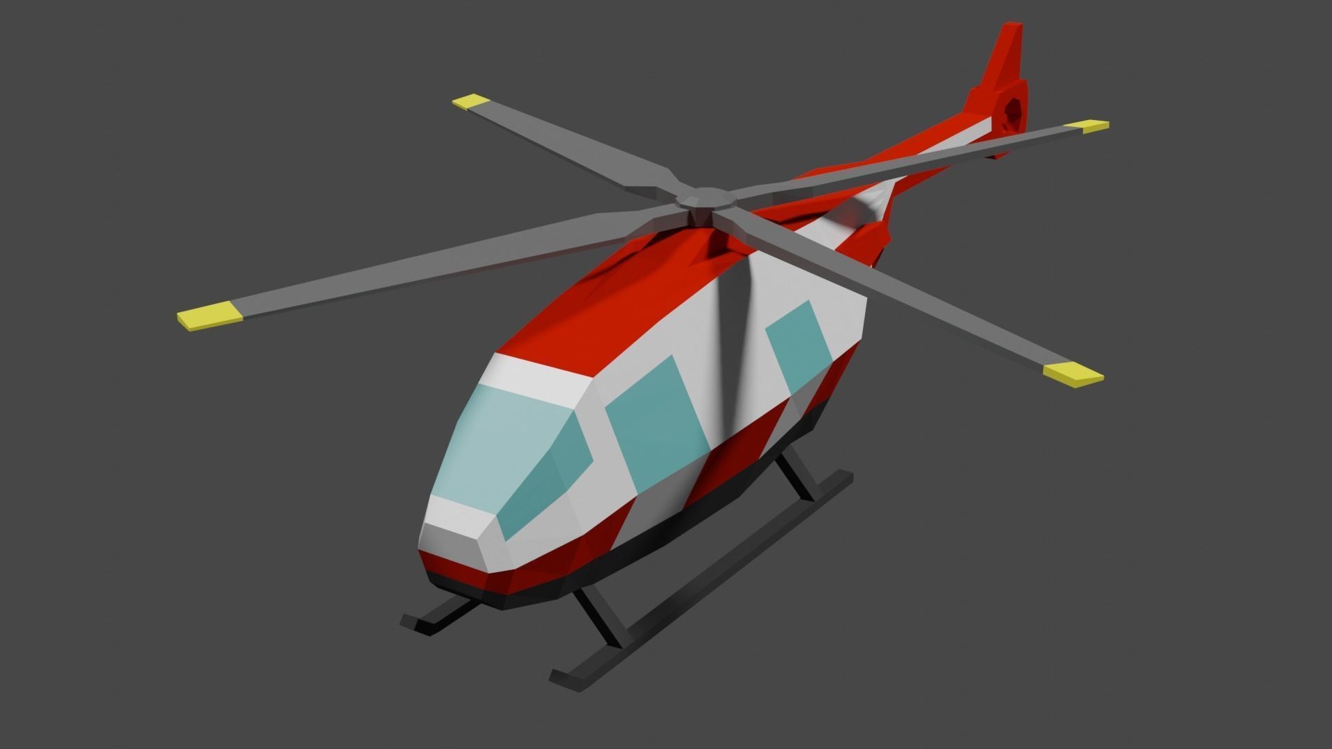 Lowpoly Helicopter Low-poly 3D model_18