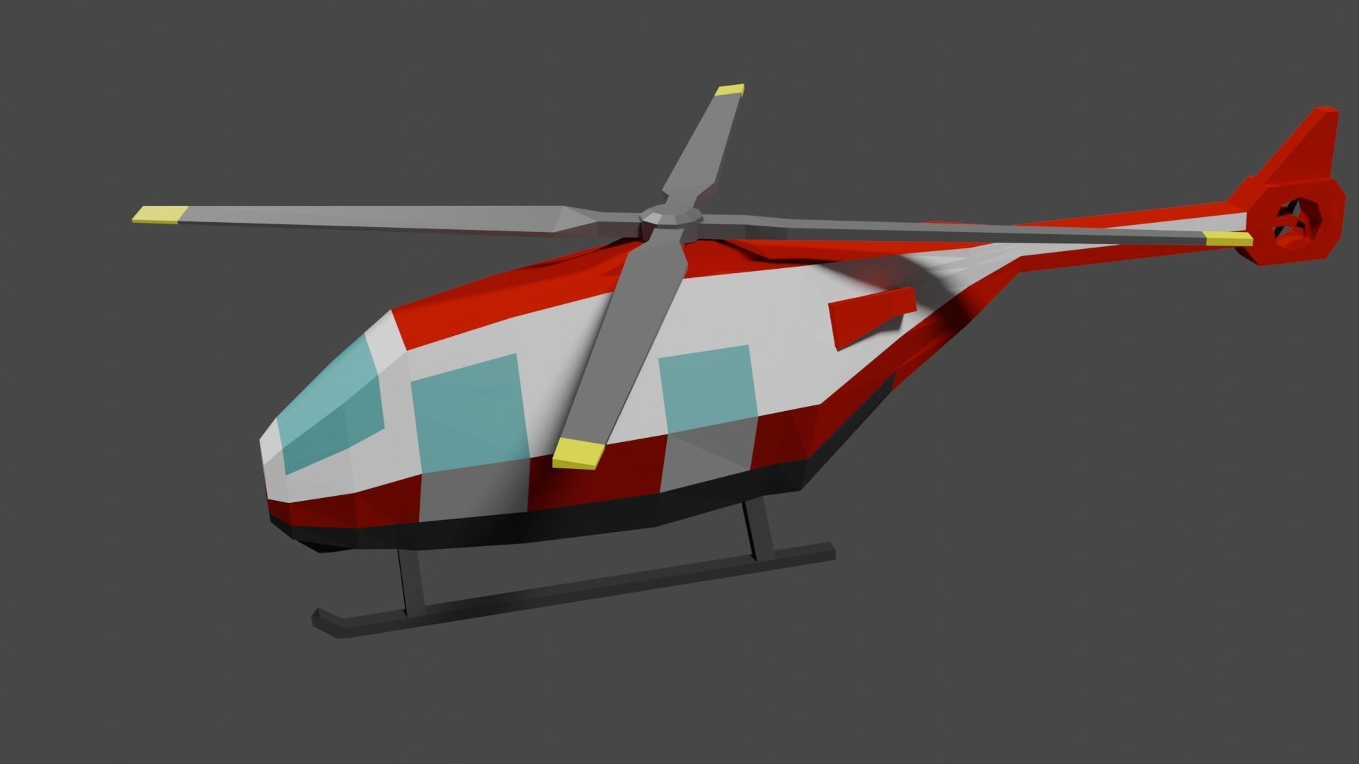 Lowpoly Helicopter Low-poly 3D model_3