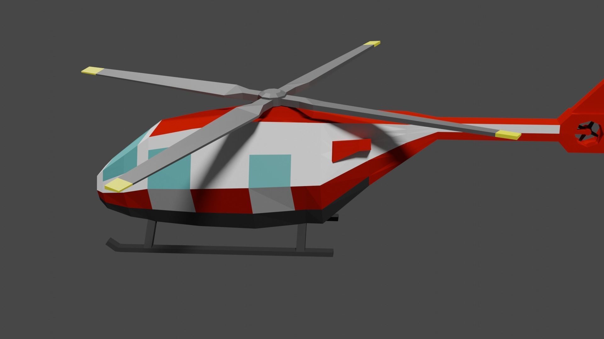 Lowpoly Helicopter Low-poly 3D model_4