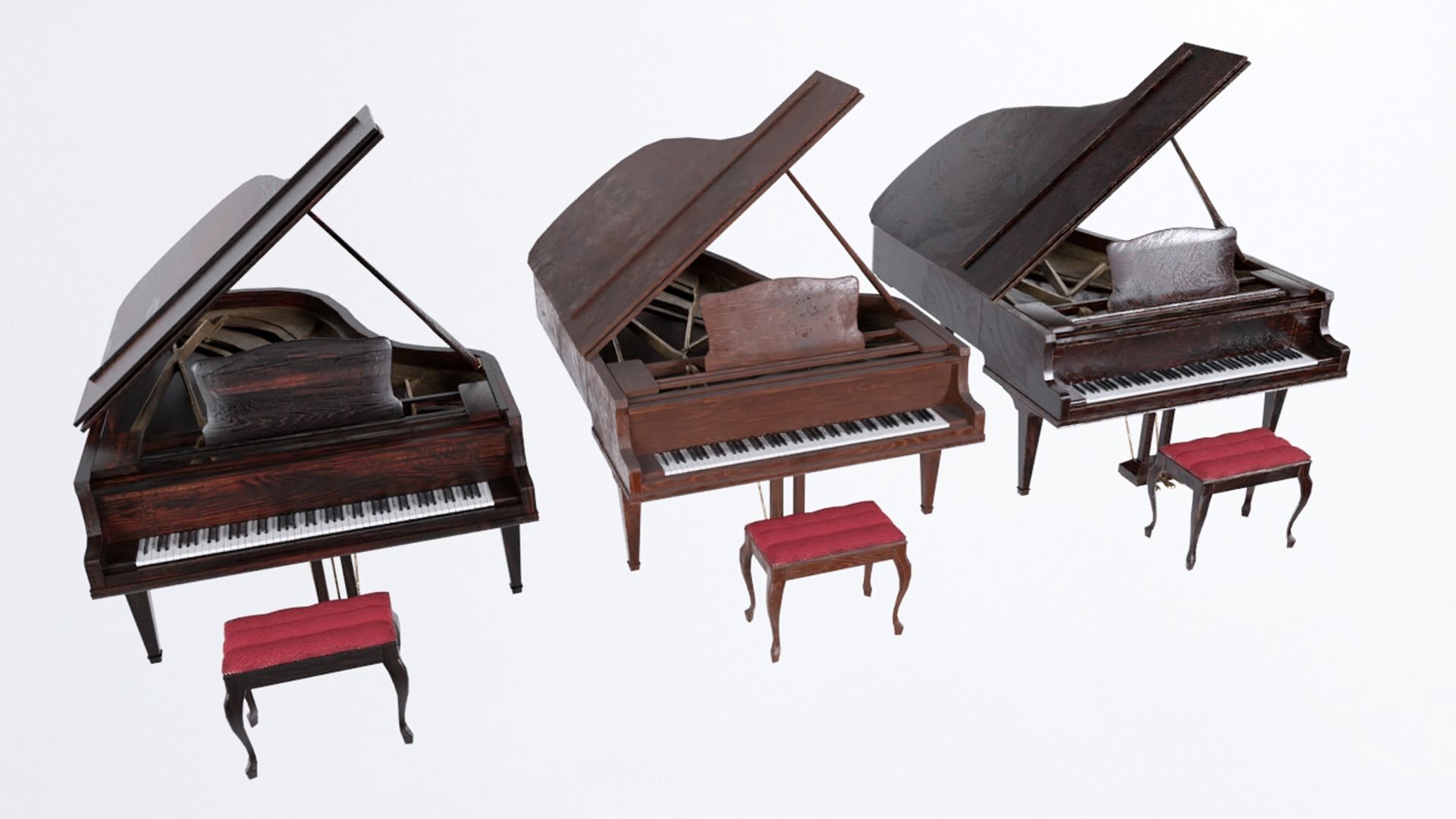 Grand Piano Low-poly 3D model_1