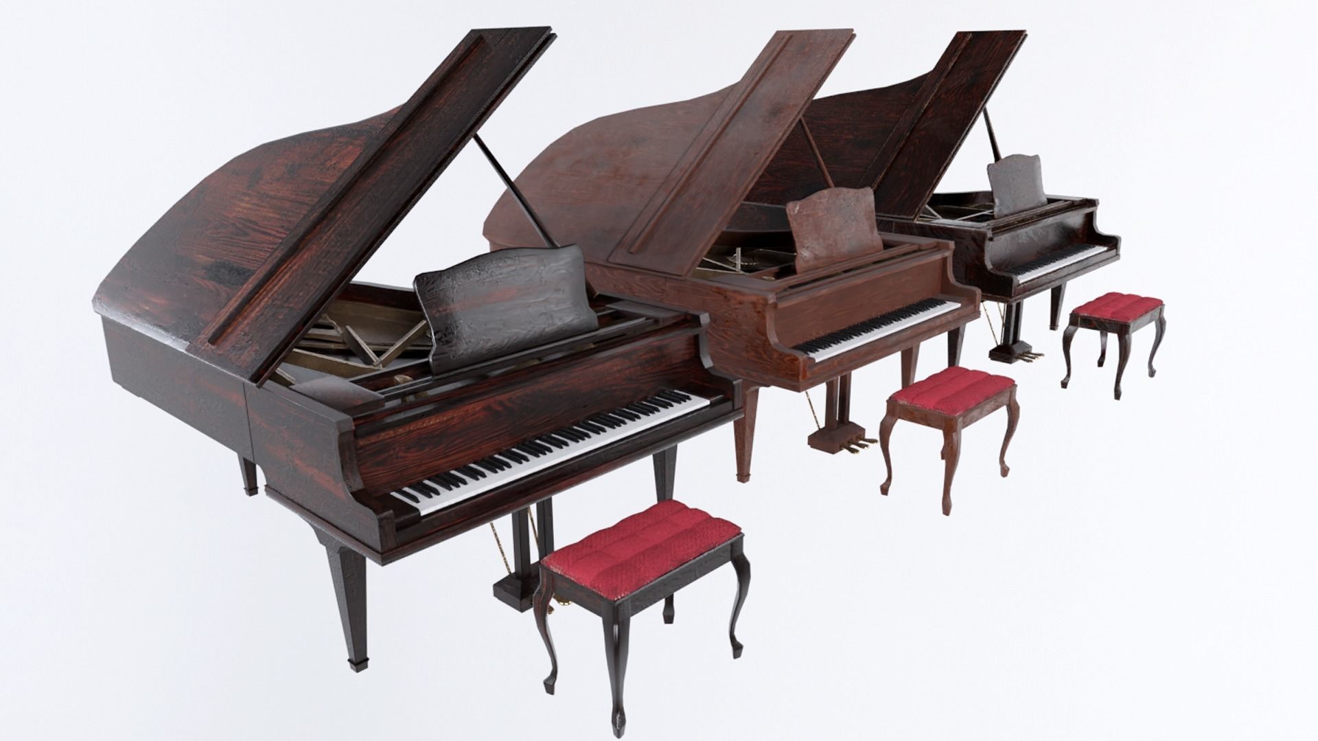 Grand Piano Low-poly 3D model_2