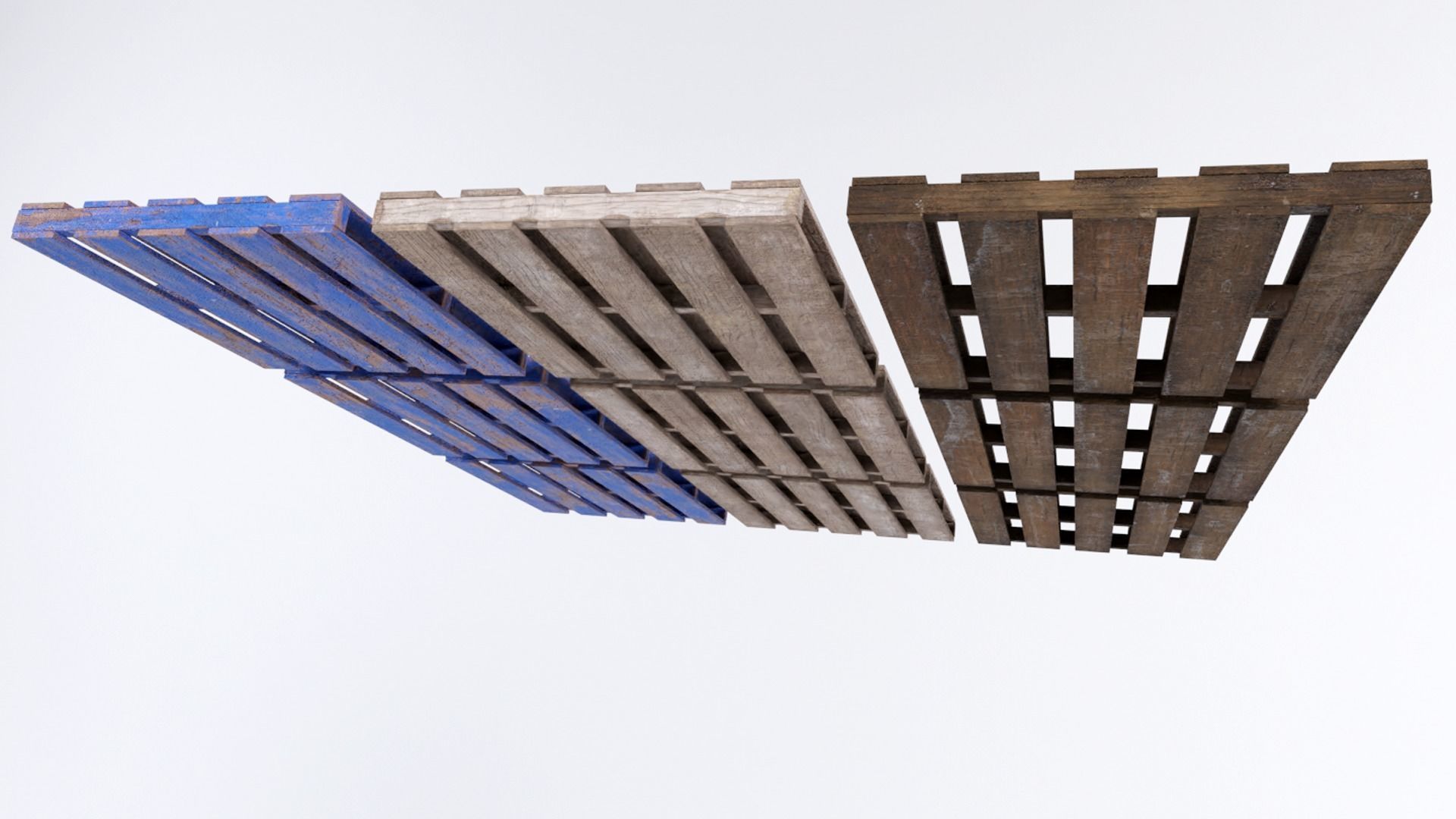 Wood Pallets Low-poly 3D model_2