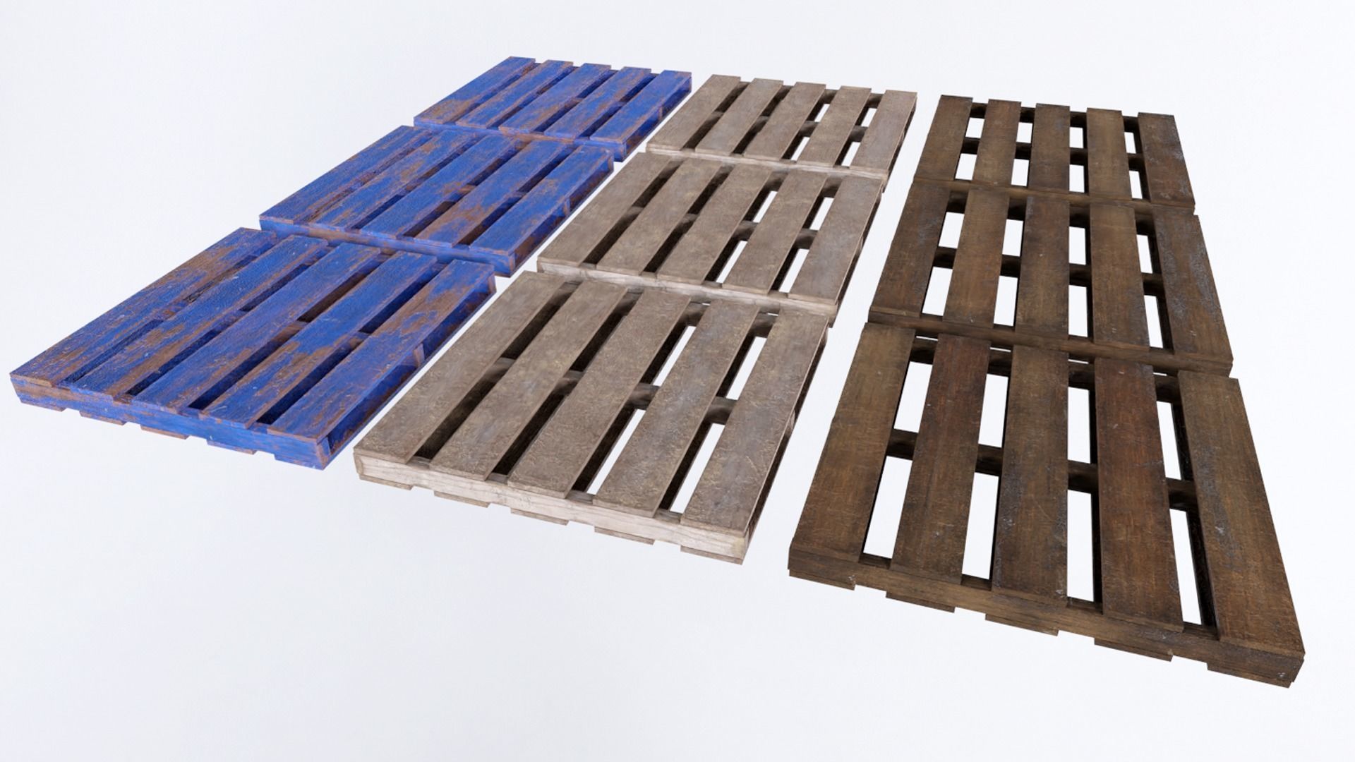 Wood Pallets Low-poly 3D model_3
