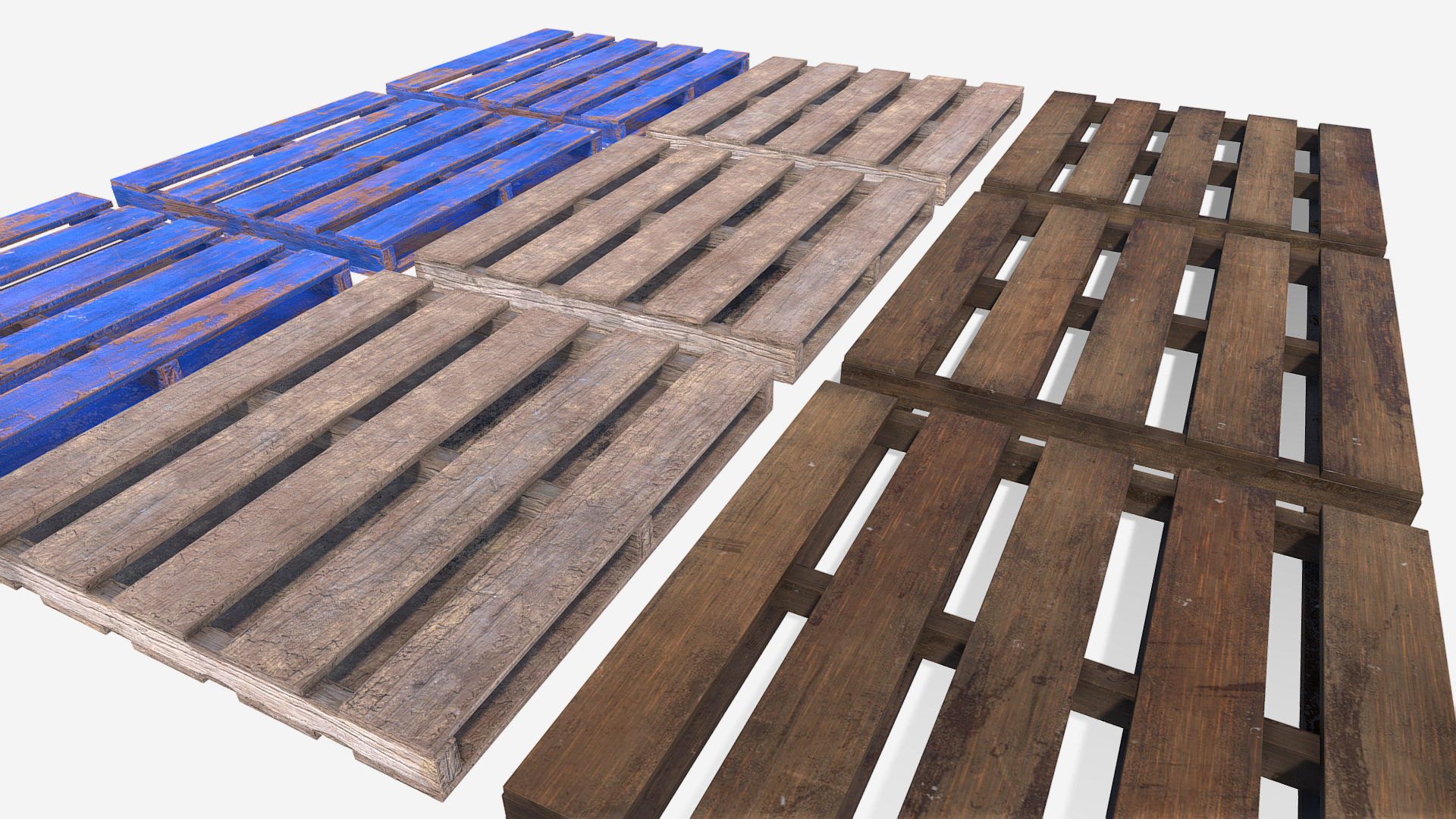Wood Pallets Low-poly 3D model_5