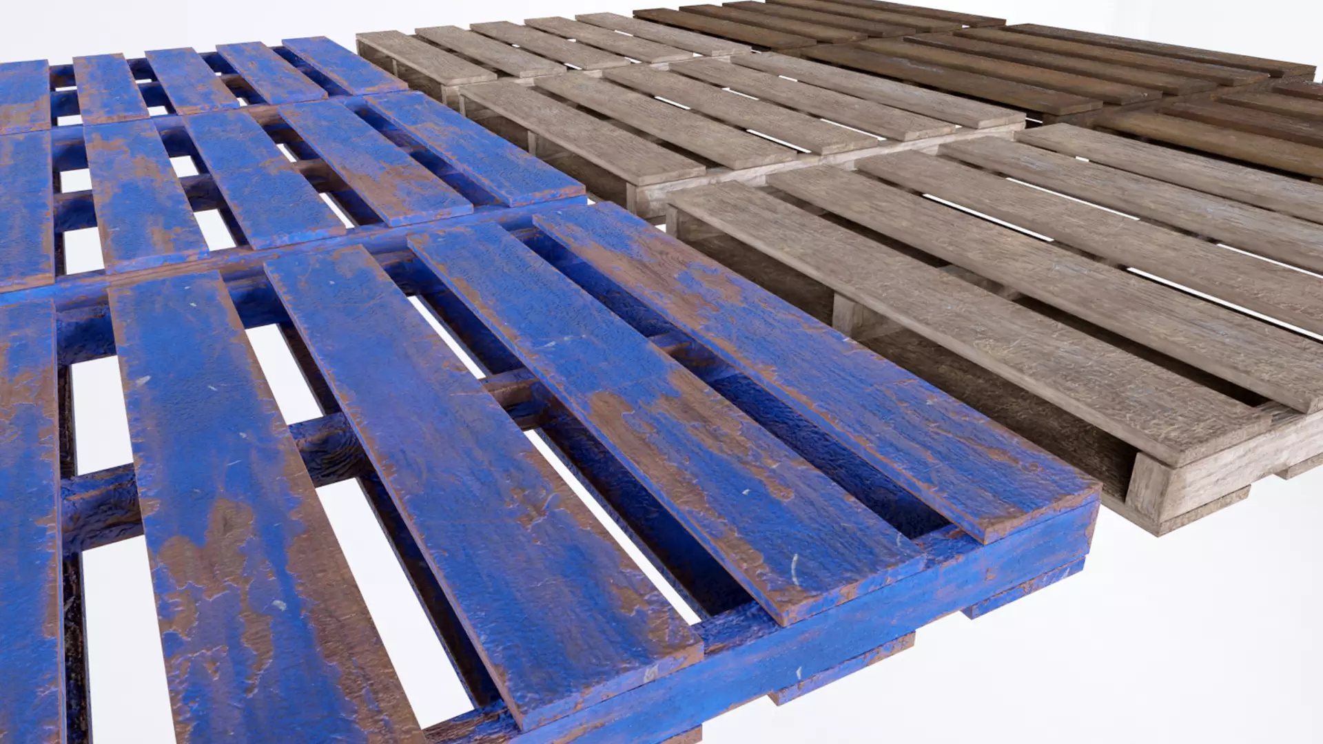 Wood Pallets Low-poly 3D model_0