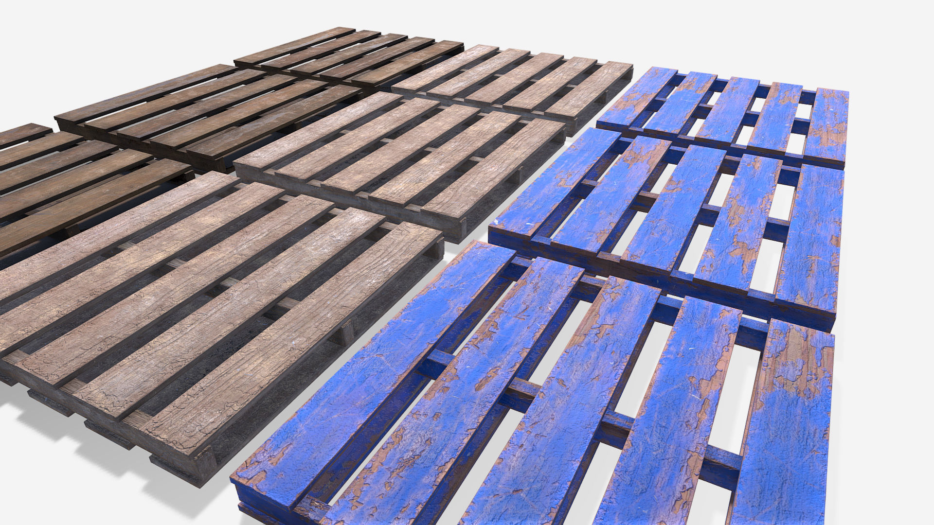 Wood Pallets Low-poly 3D model_4