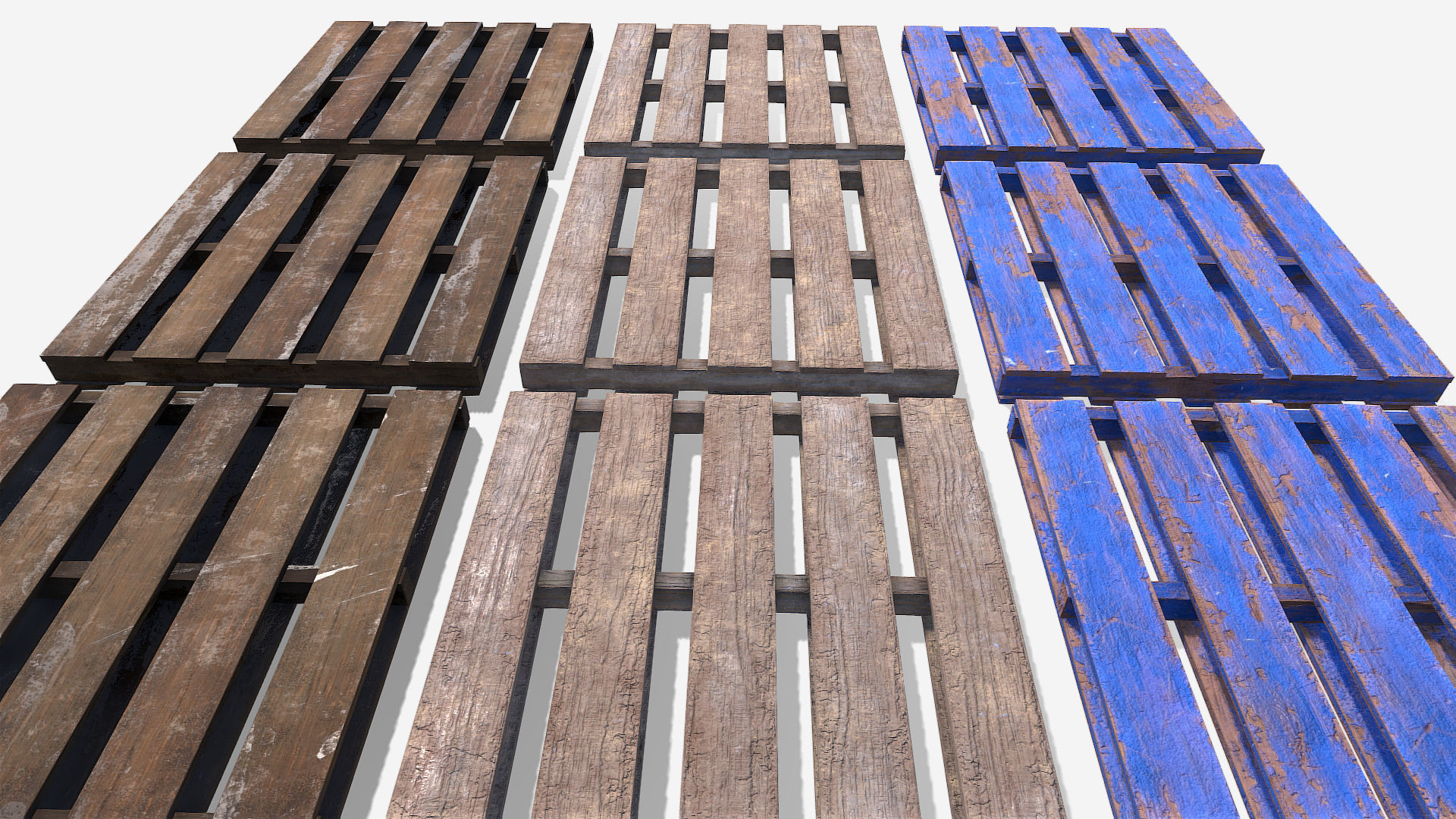 Wood Pallets Low-poly 3D model_7