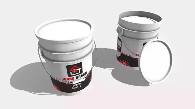 Paint Bucket Low-poly 3D model