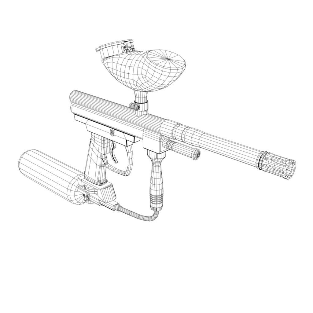 Spyder Paintball Gun Low-poly 3D model_7