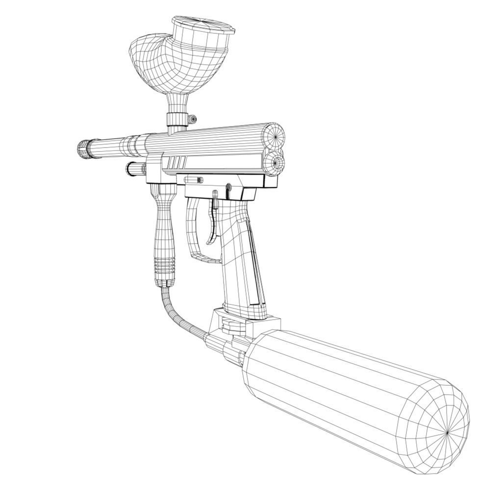Spyder Paintball Gun Low-poly 3D model_9