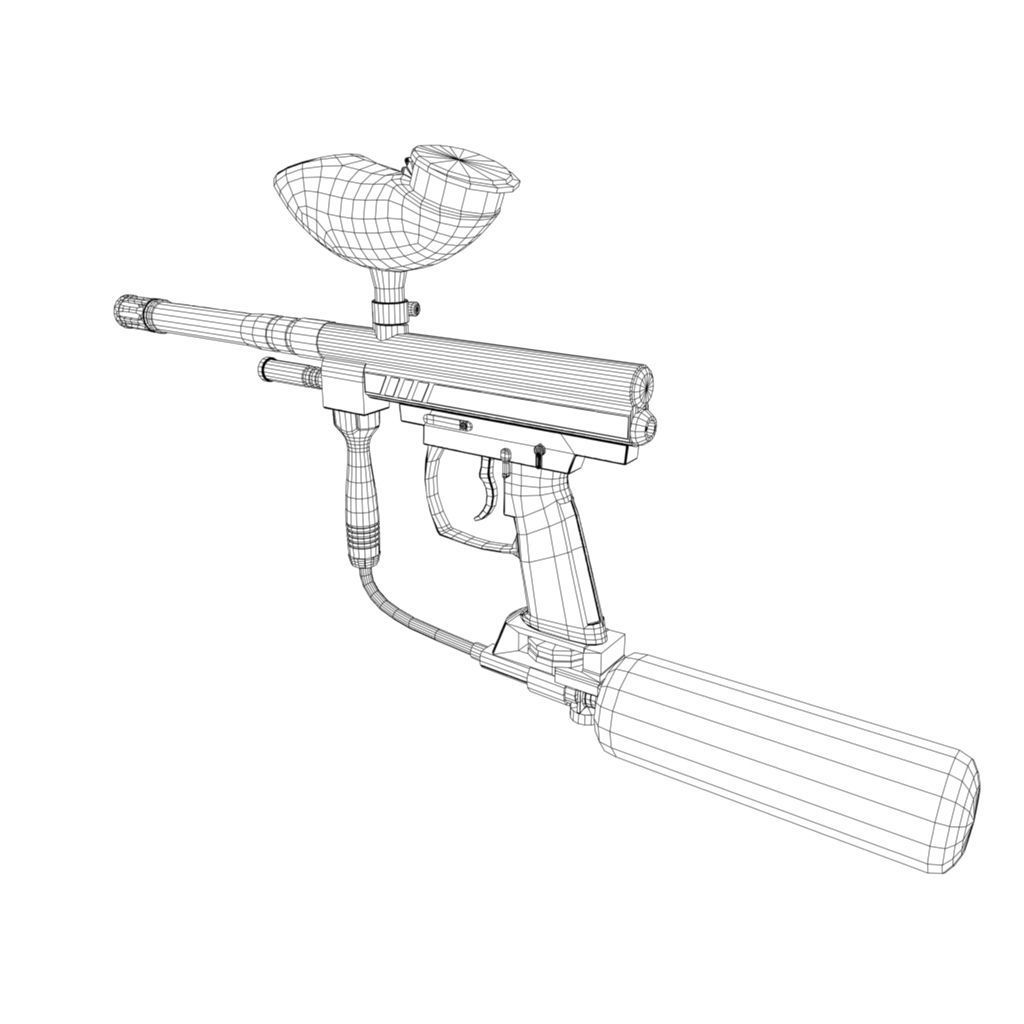 Spyder Paintball Gun Low-poly 3D model_6