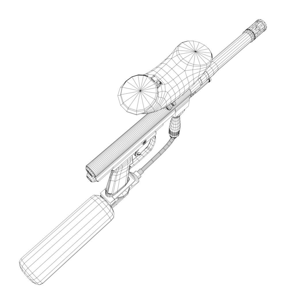 Spyder Paintball Gun Low-poly 3D model_8