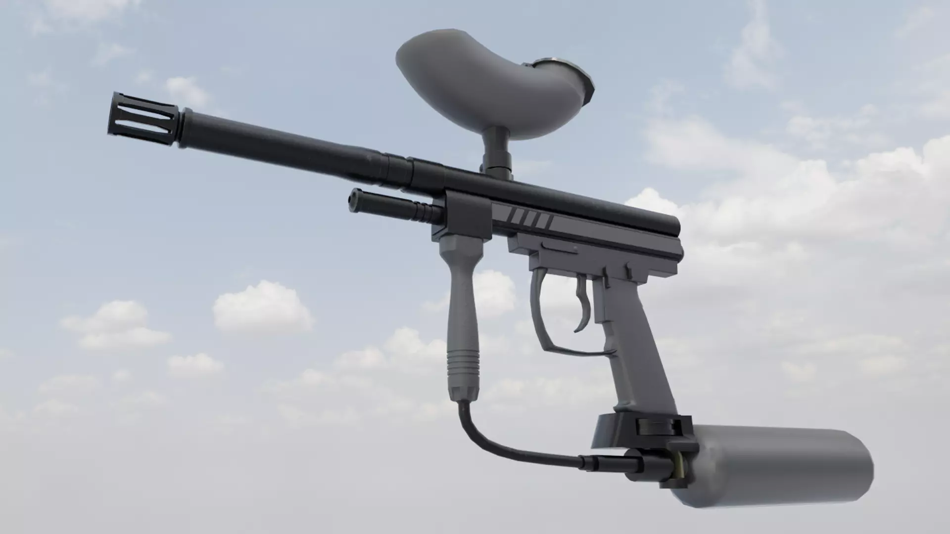 Spyder Paintball Gun Low-poly 3D model_0