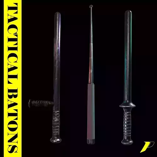 Tactical Batons  Low-poly 3D model