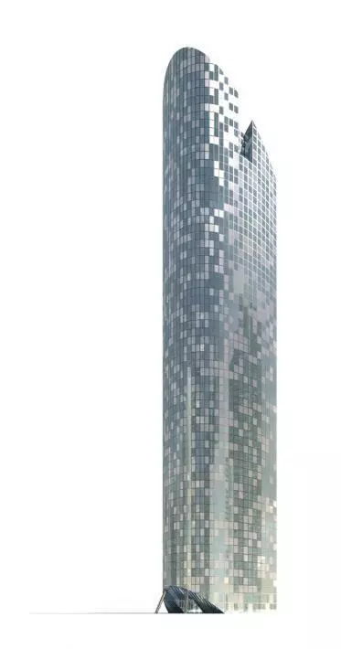 Silver Glass Skyscraper 3D model_0