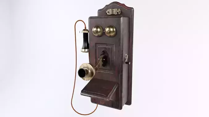 antique phone Low-poly 3D model