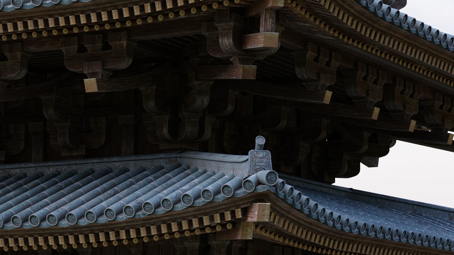 Japanese Modular Pagoda 2 Low-poly 3D model_21