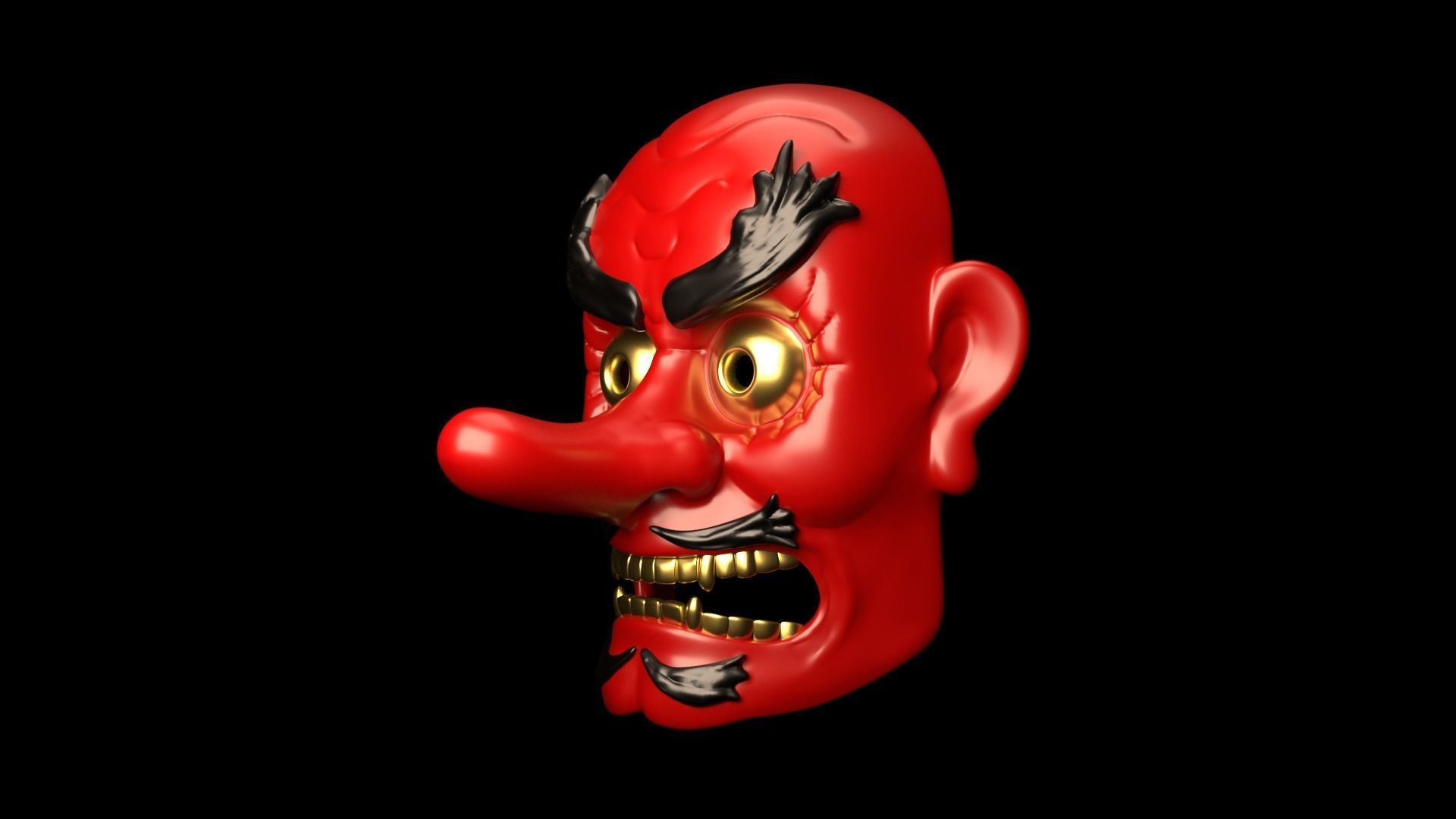 Japan Tengu Mask 3D print model_1