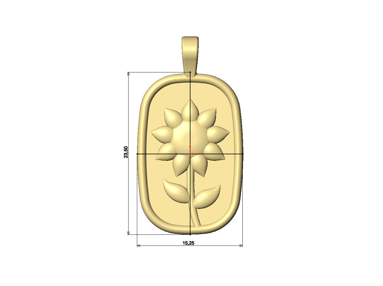 Sunflower relief pendant and charm 3D print model_5