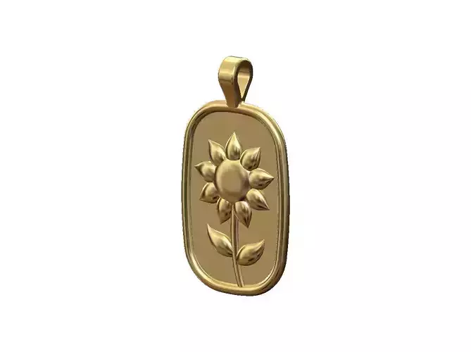 Sunflower relief pendant and charm