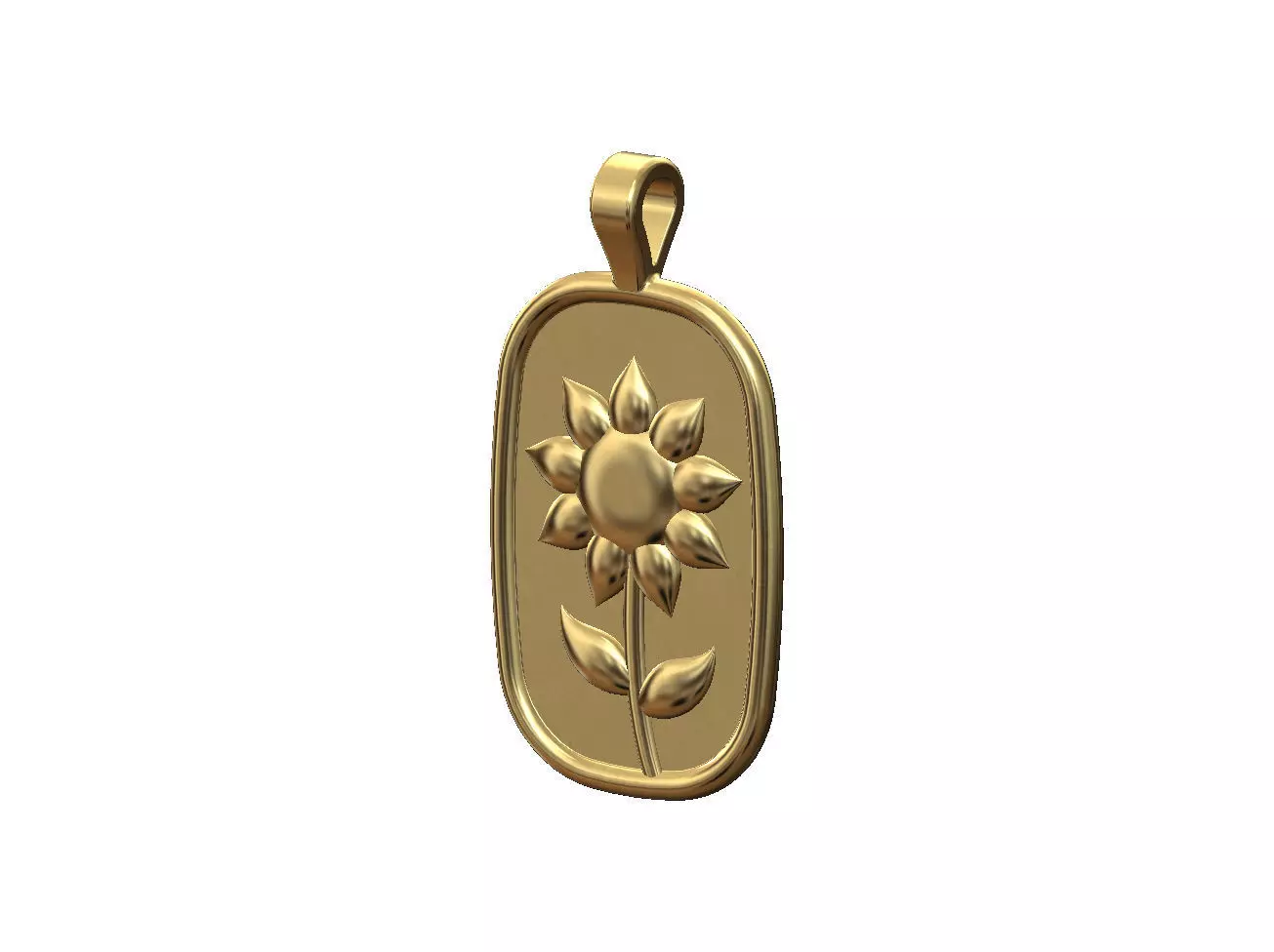 Sunflower relief pendant and charm 3D print model_0