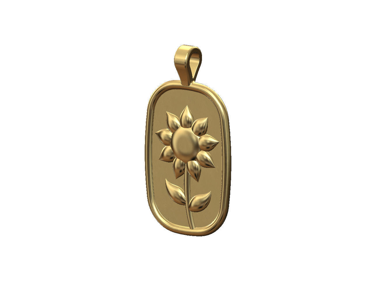 Sunflower relief pendant and charm 3D print model_15