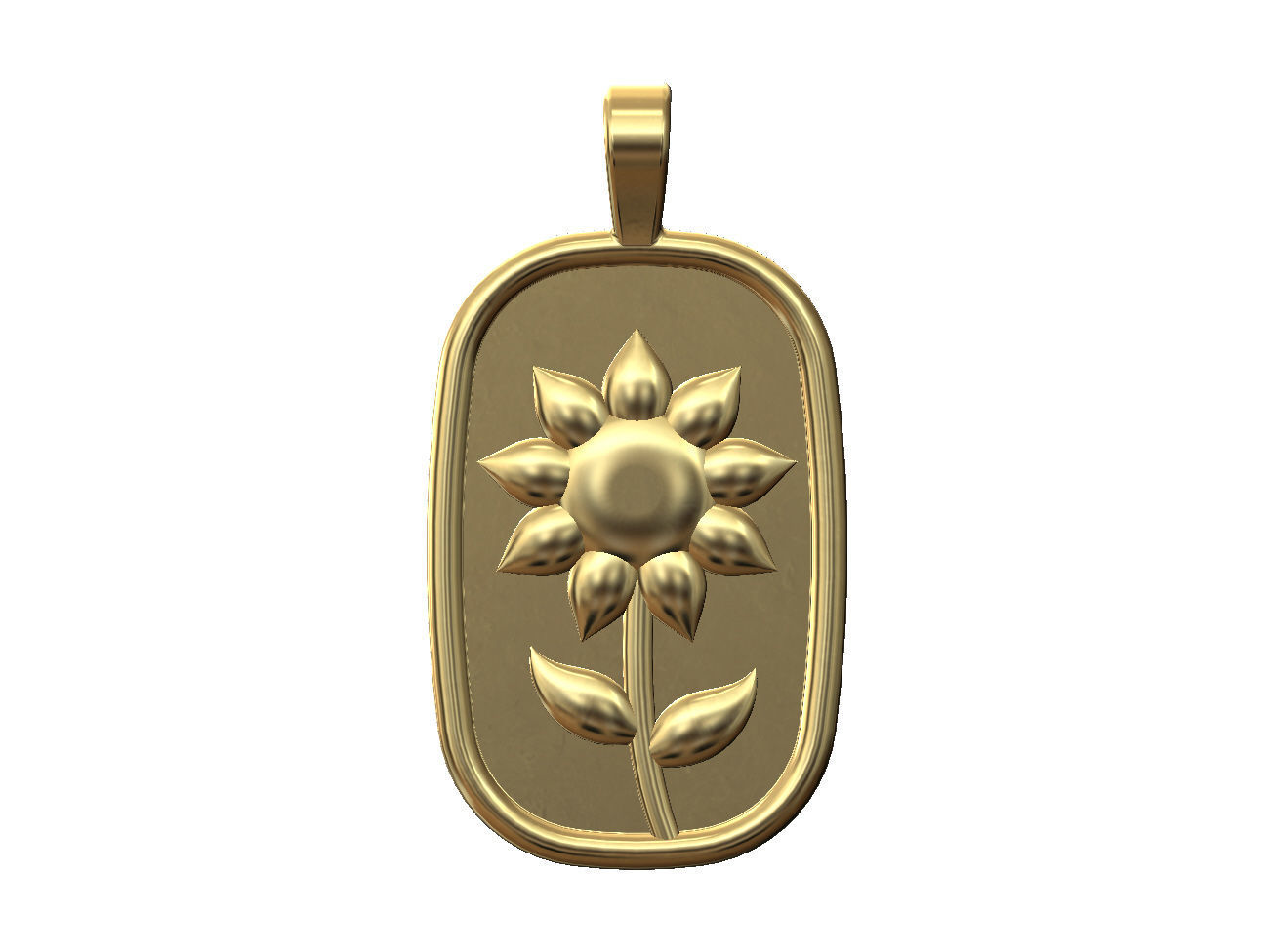 Sunflower relief pendant and charm 3D print model_1
