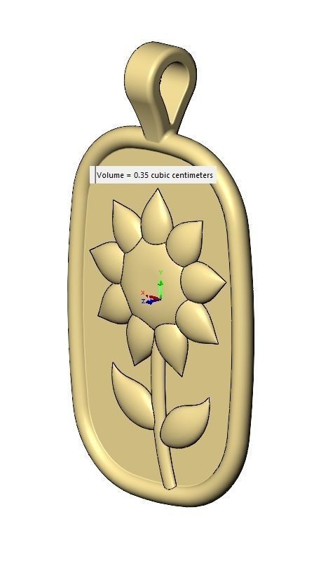 Sunflower relief pendant and charm 3D print model_14