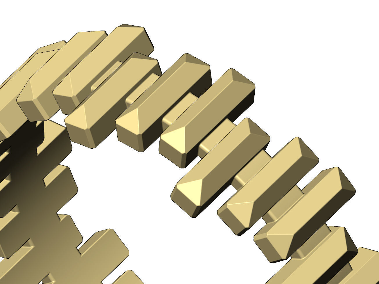 Faceted gold bar pattern band US size 6 7 8 3D print model_8
